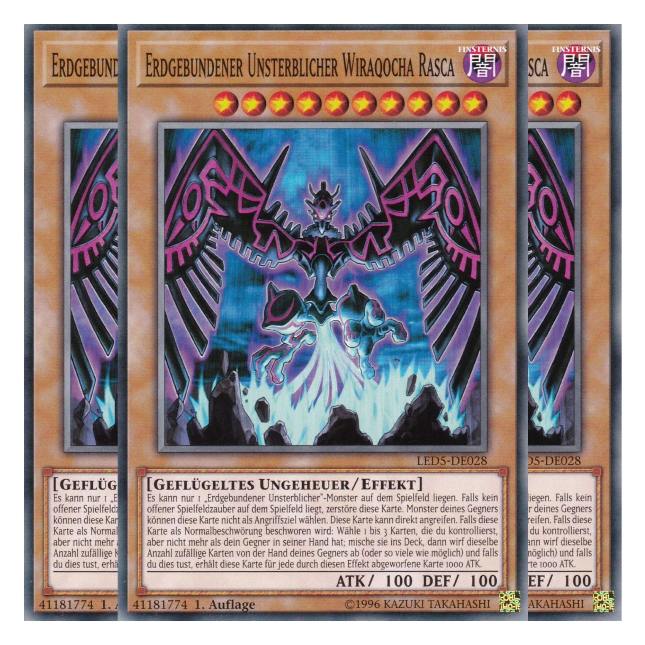 Erdgebundener Unsterblicher Wiraqocha Rasca - LED5-DE028 - Common - Deutsch - 1. Auflage - Legendary Duelists: Immortal Destiny - Playset (3 Kopien)