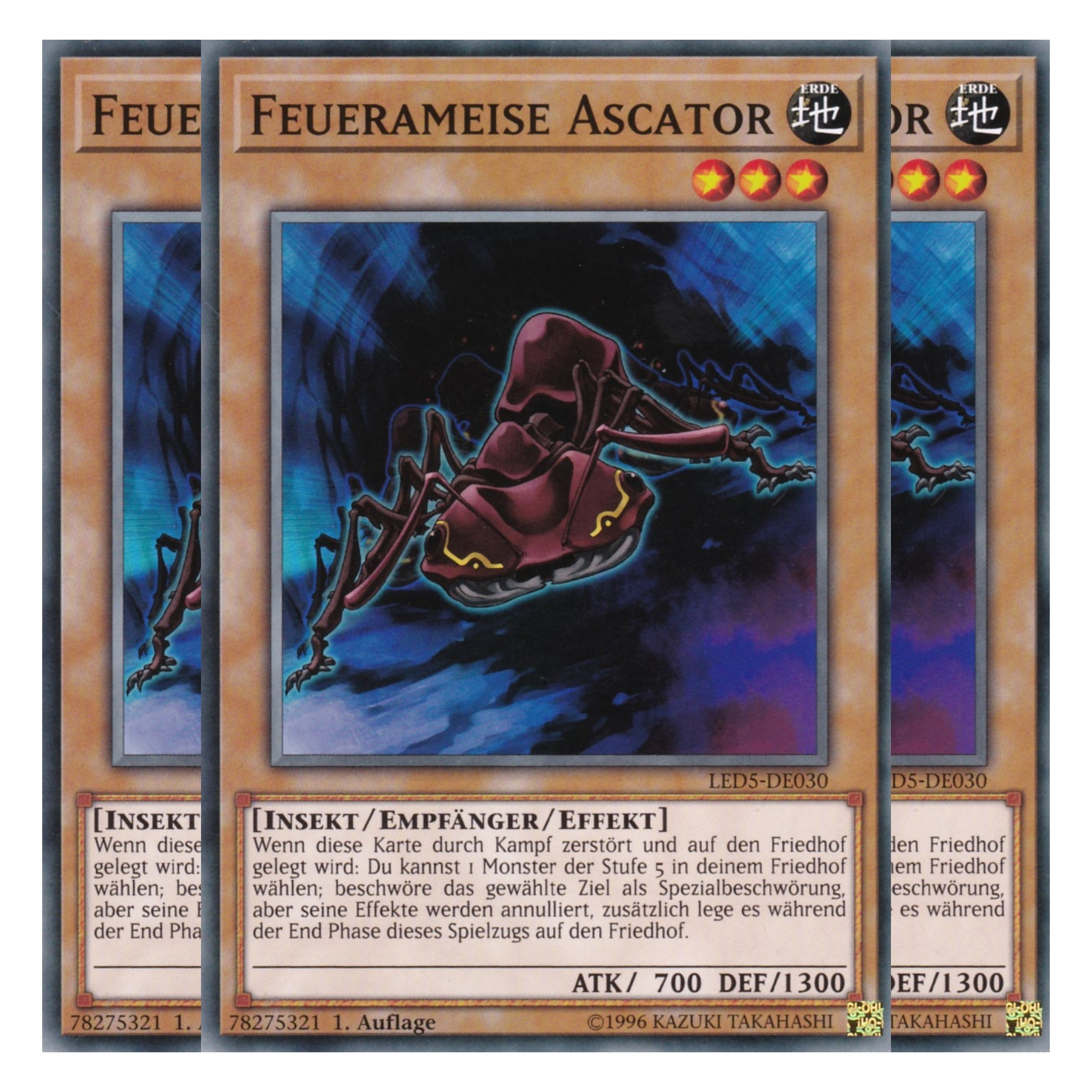 Feuerameise Ascator - LED5-DE030 - Common - Deutsch - 1. Auflage - Legendary Duelists: Immortal Destiny - Playset (3 Kopien)