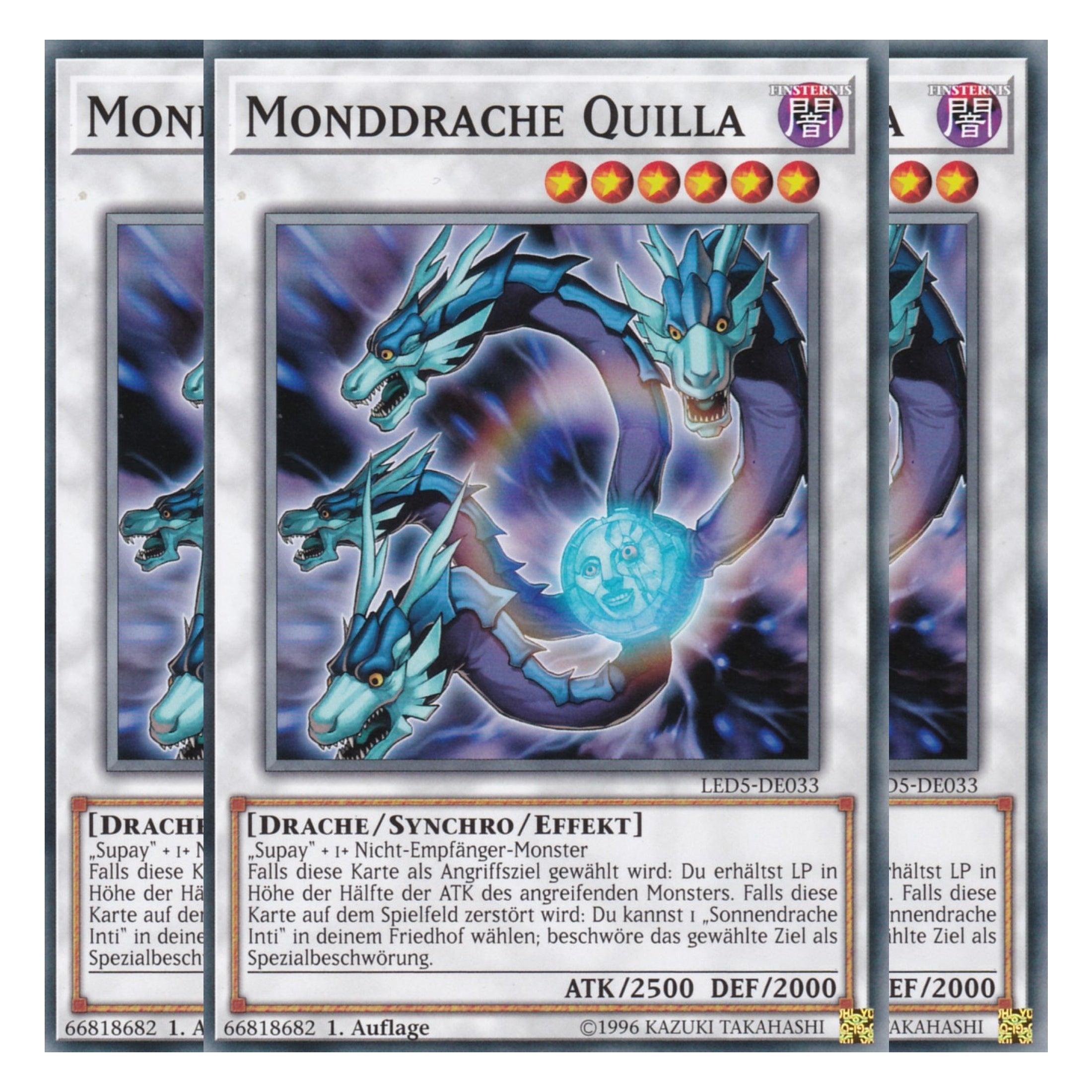 Monddrache Quilla - LED5-DE033 - Common - Deutsch - 1. Auflage - Legendary Duelists: Immortal Destiny - Playset (3 Kopien)