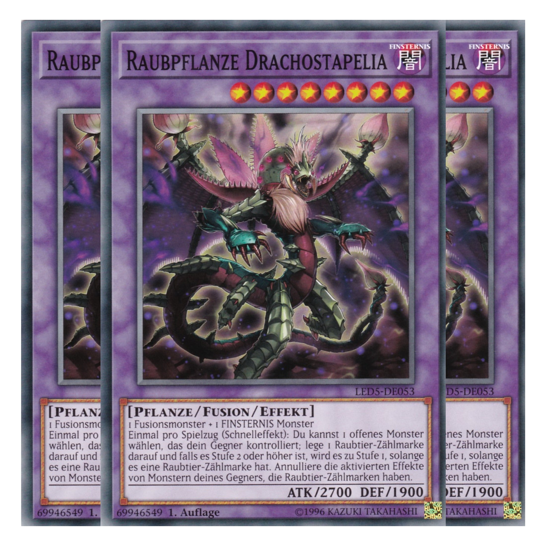 Raubpflanze Drachostapelia - LED5-DE053 - Common - Deutsch - 1. Auflage - Legendary Duelists: Immortal Destiny - Playset (3 Kopien)