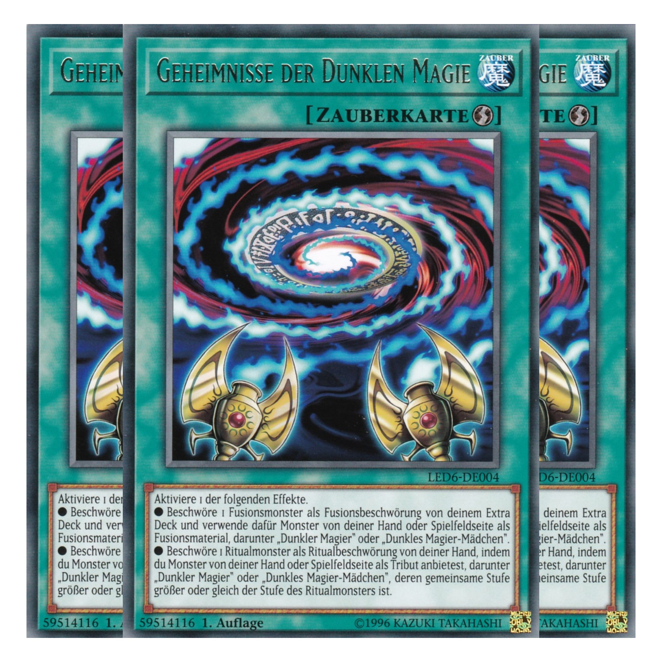 Geheimnisse der Dunklen Magie - LED6-DE004 - Rare - Deutsch - 1. Auflage - Legendary Duelists: Magical Hero - Playset (3 Kopien)