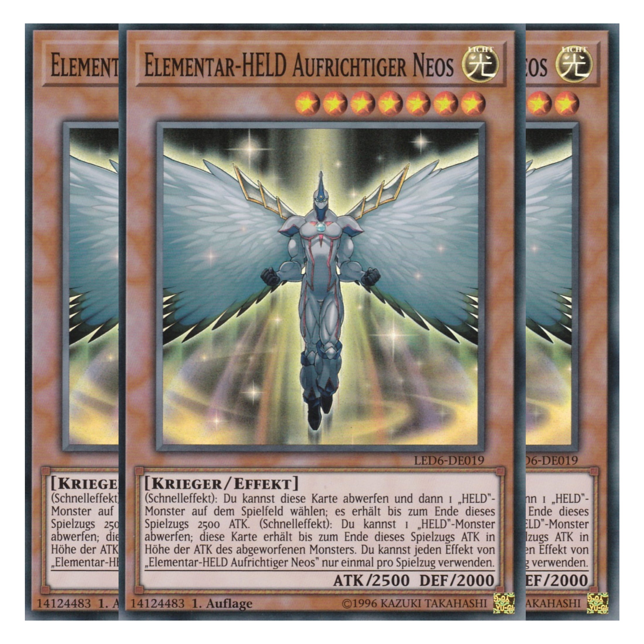 Elementar - HELD Aufrichtiger Neos - LED6-DE019 - Super Rare - Deutsch - 1. Auflage - Legendary Duelists: Magical Hero - Playset (3 Kopien)