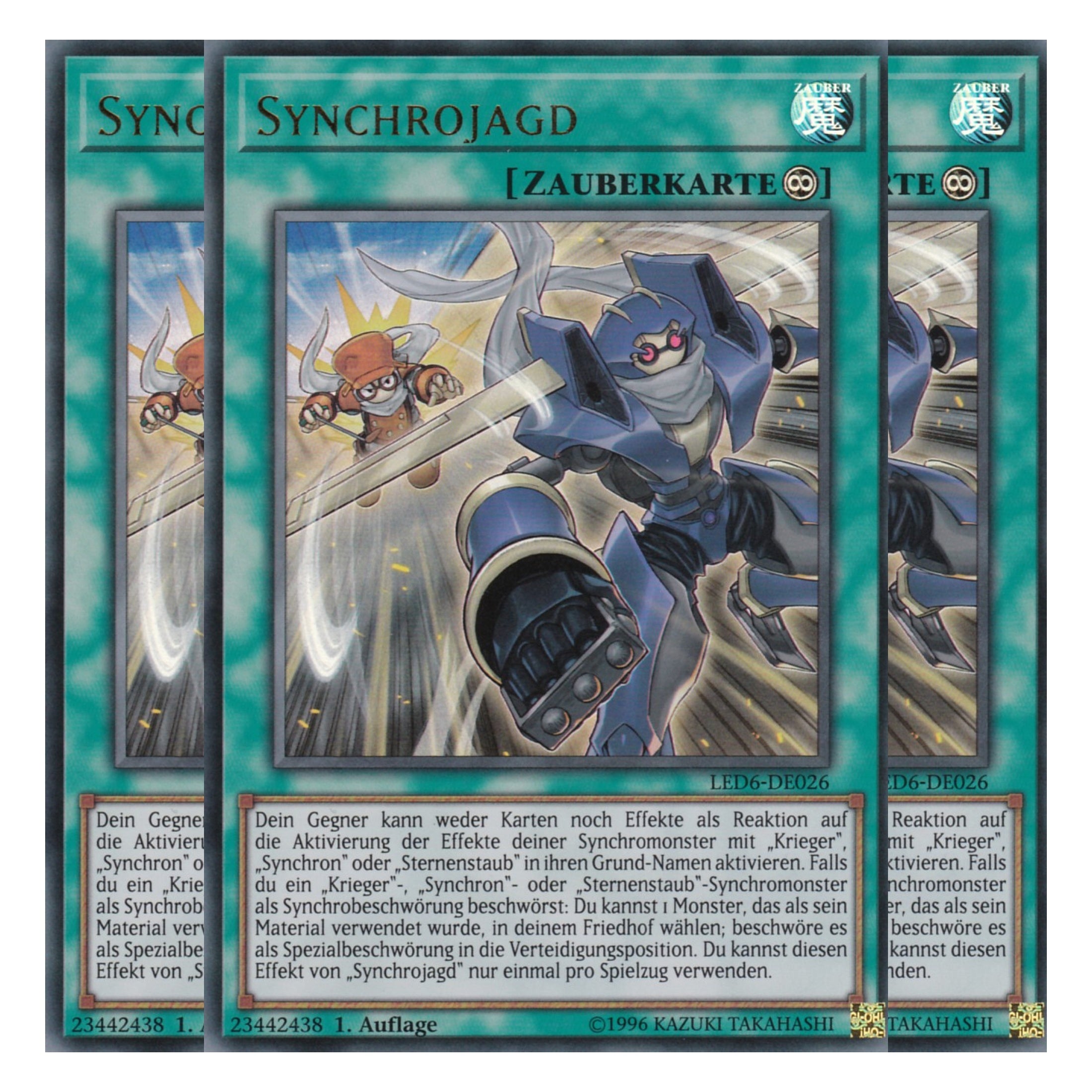 Synchrojagd - LED6-DE026 - Ultra Rare - Deutsch - 1. Auflage - Legendary Duelists: Magical Hero - Playset (3 Kopien)