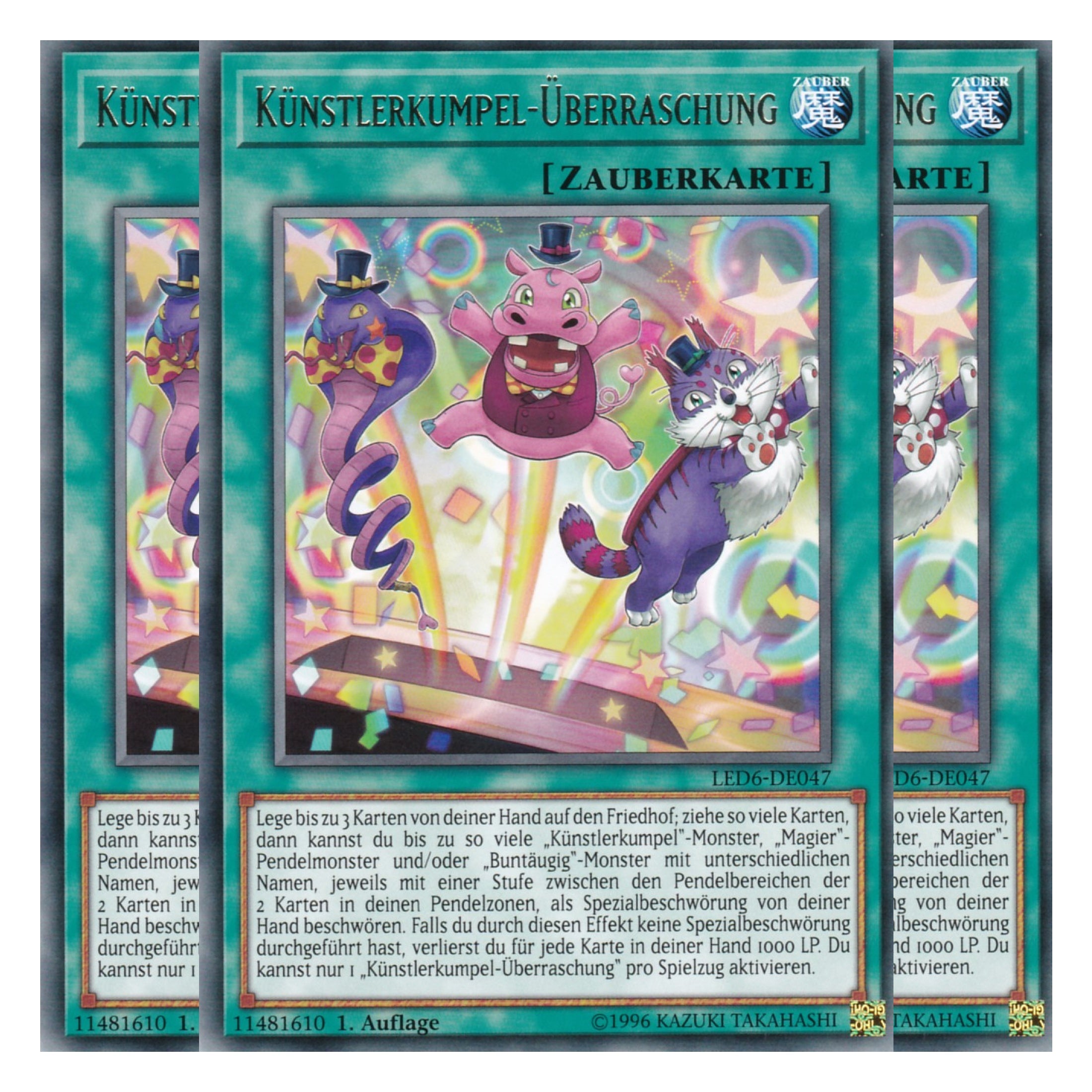Künstlerkumpel - Überraschung - LED6-DE047 - Rare - Deutsch - 1. Auflage - Legendary Duelists: Magical Hero - Playset (3 Kopien)