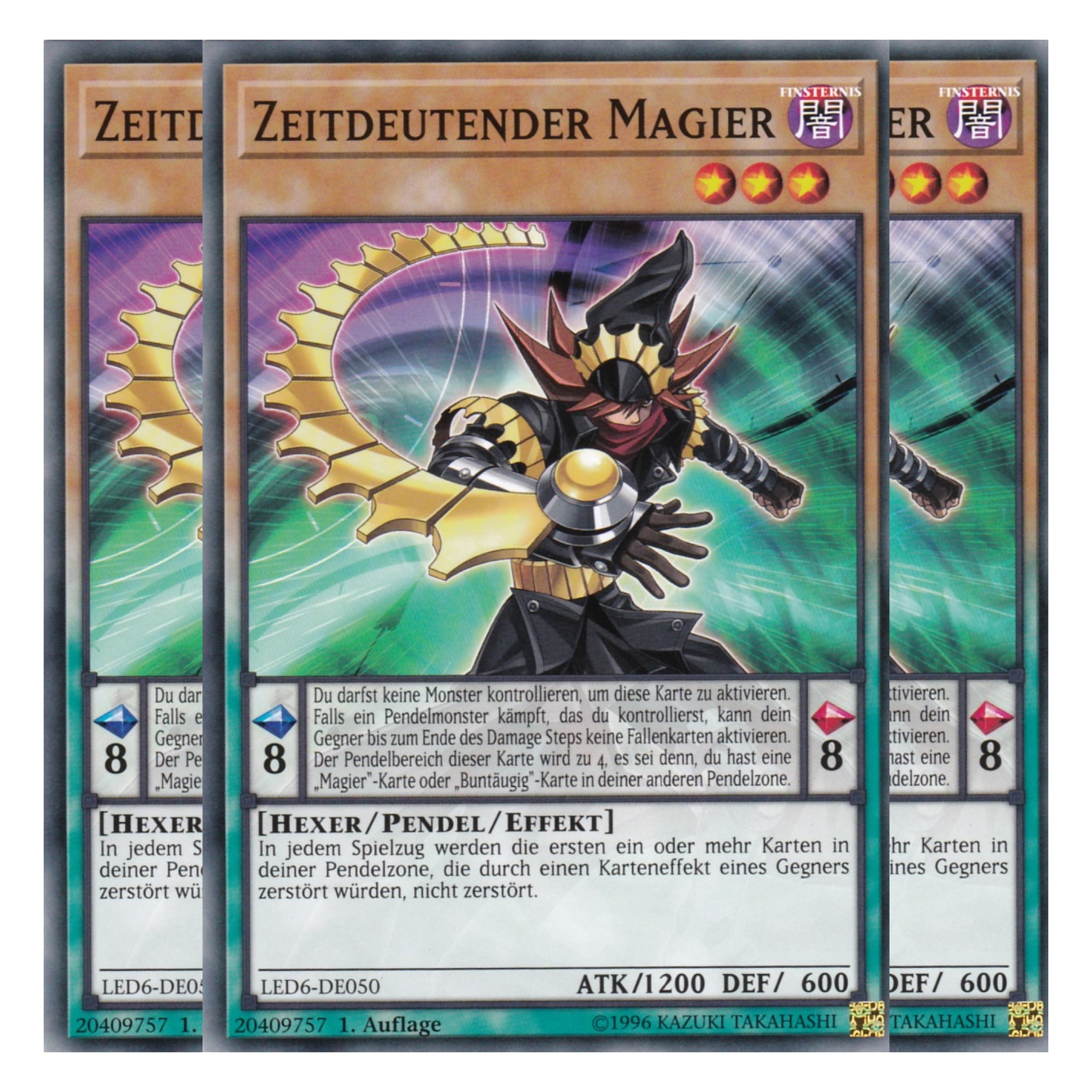 Zeitdeutender Magier - LED6-DE050 - Common - Deutsch - 1. Auflage - Legendary Duelists: Magical Hero - Playset (3 Kopien)