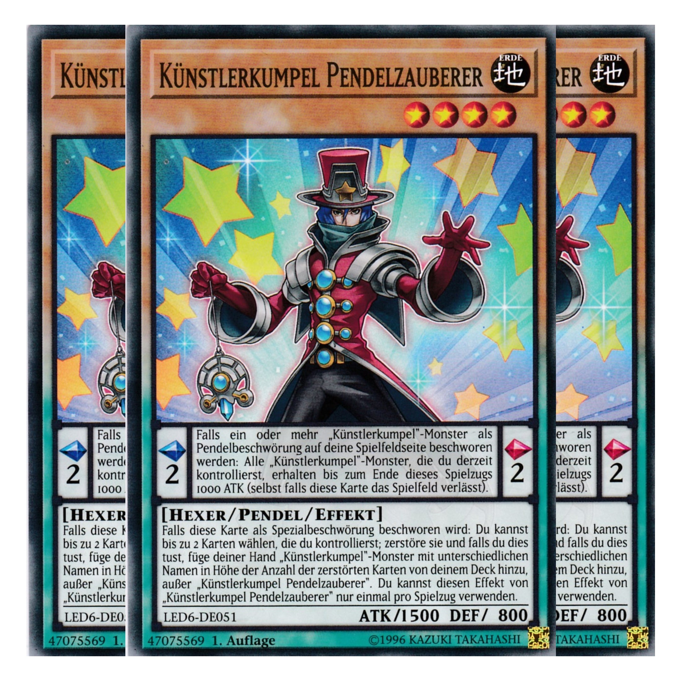 Künstlerkumpel Pendelzauberer - LED6-DE051 - Common - Deutsch - 1. Auflage - Legendary Duelists: Magical Hero - Playset (3 Kopien)