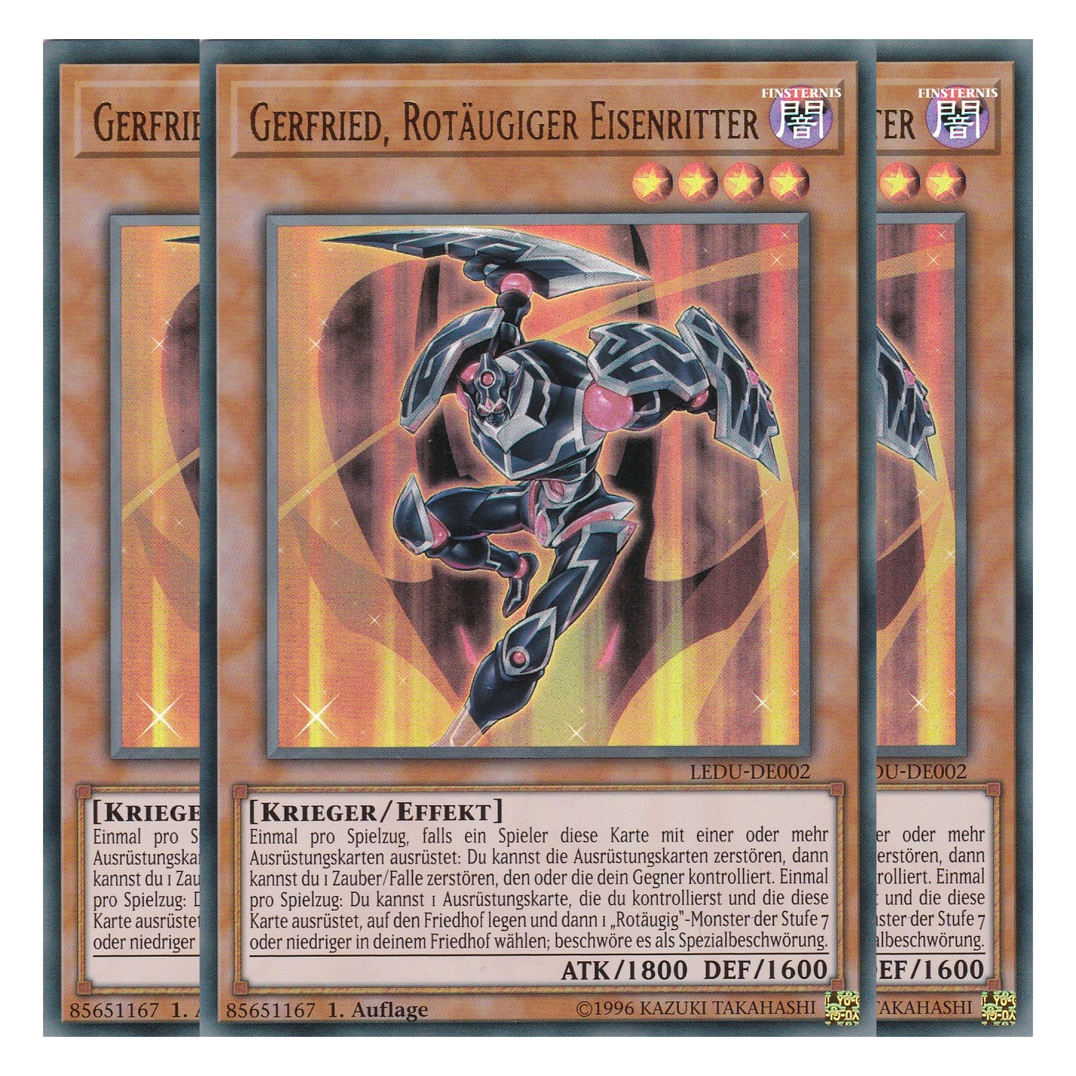 Gerfried, Rotäugiger Eisenritter - LEDU-DE002 - Ultra Rare - Deutsch - 1. Auflage - Legendary Duelists - Playset (3 Kopien)