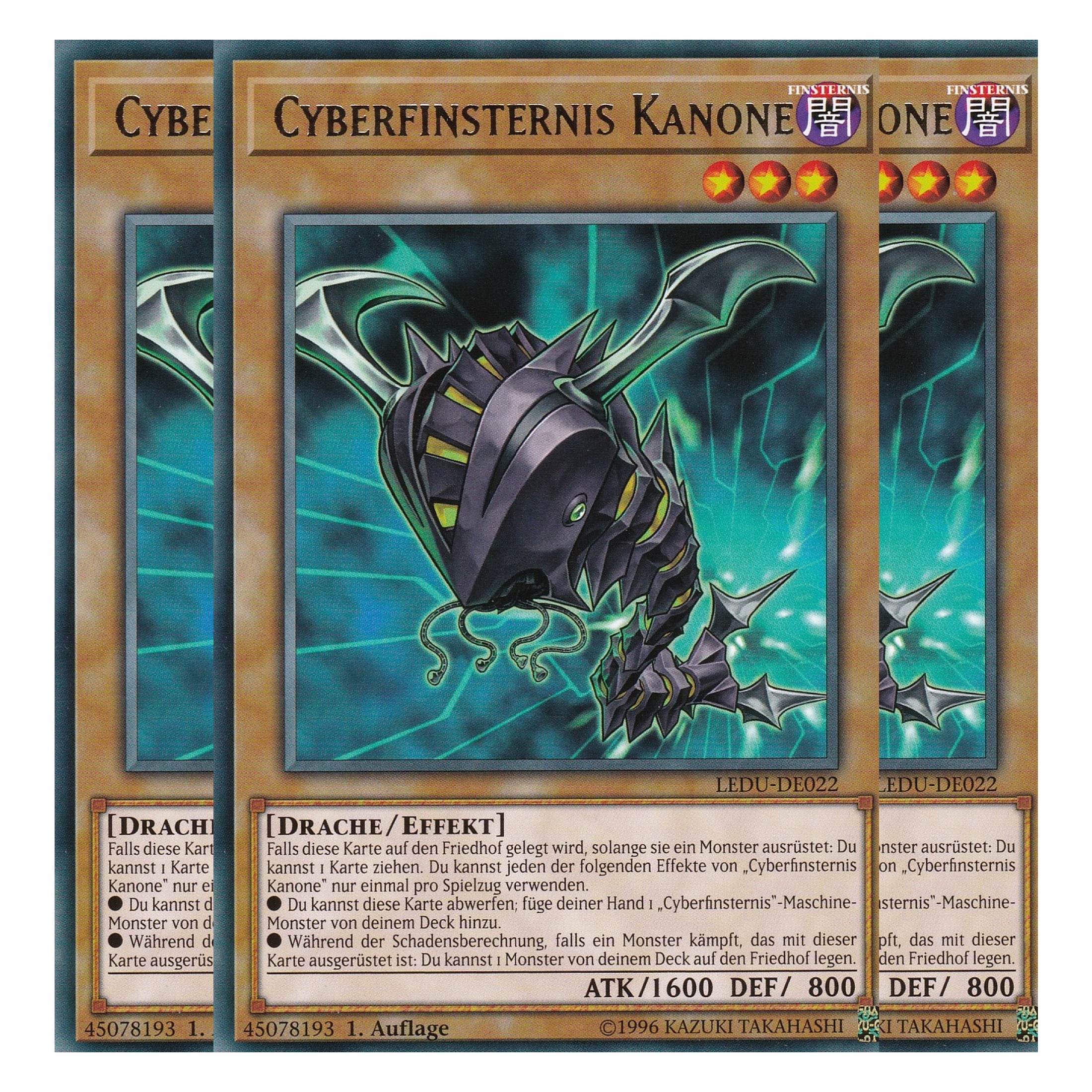 Cyberfinsternis Kanone - LEDU-DE022 - Rare - Deutsch - 1. Auflage - Legendary Duelists - Playset (3 Kopien)