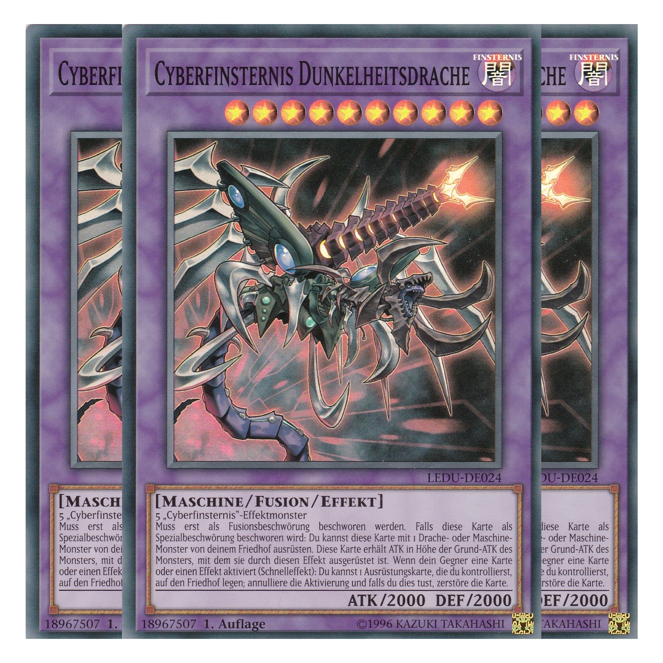 Cyberfinsternis Dunkelheitsdrache - LEDU-DE024 - Super Rare - Deutsch - 1. Auflage - Legendary Duelists - Playset (3 Kopien)