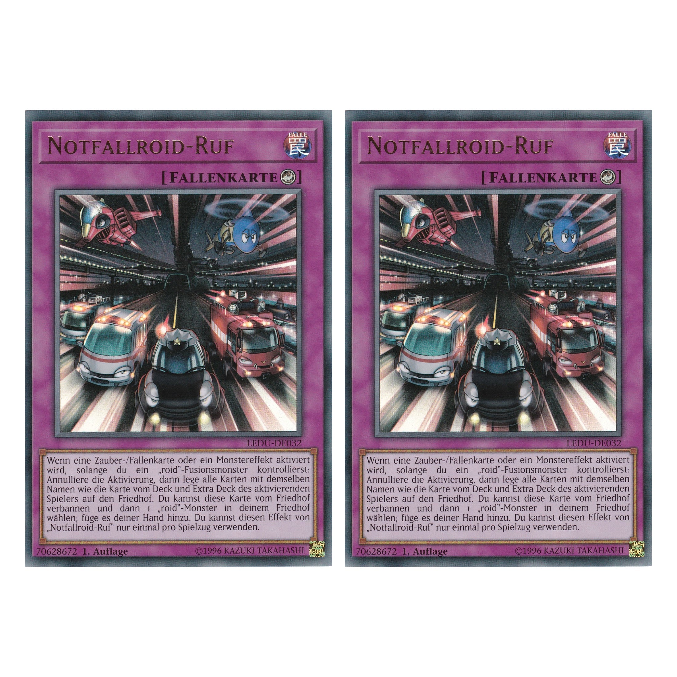 Notfallroid-Ruf - LEDU-DE032 - Ultra Rare - Deutsch - 1. Auflage - Legendary Duelists - Duo Set (2 Stück) - Yugioh