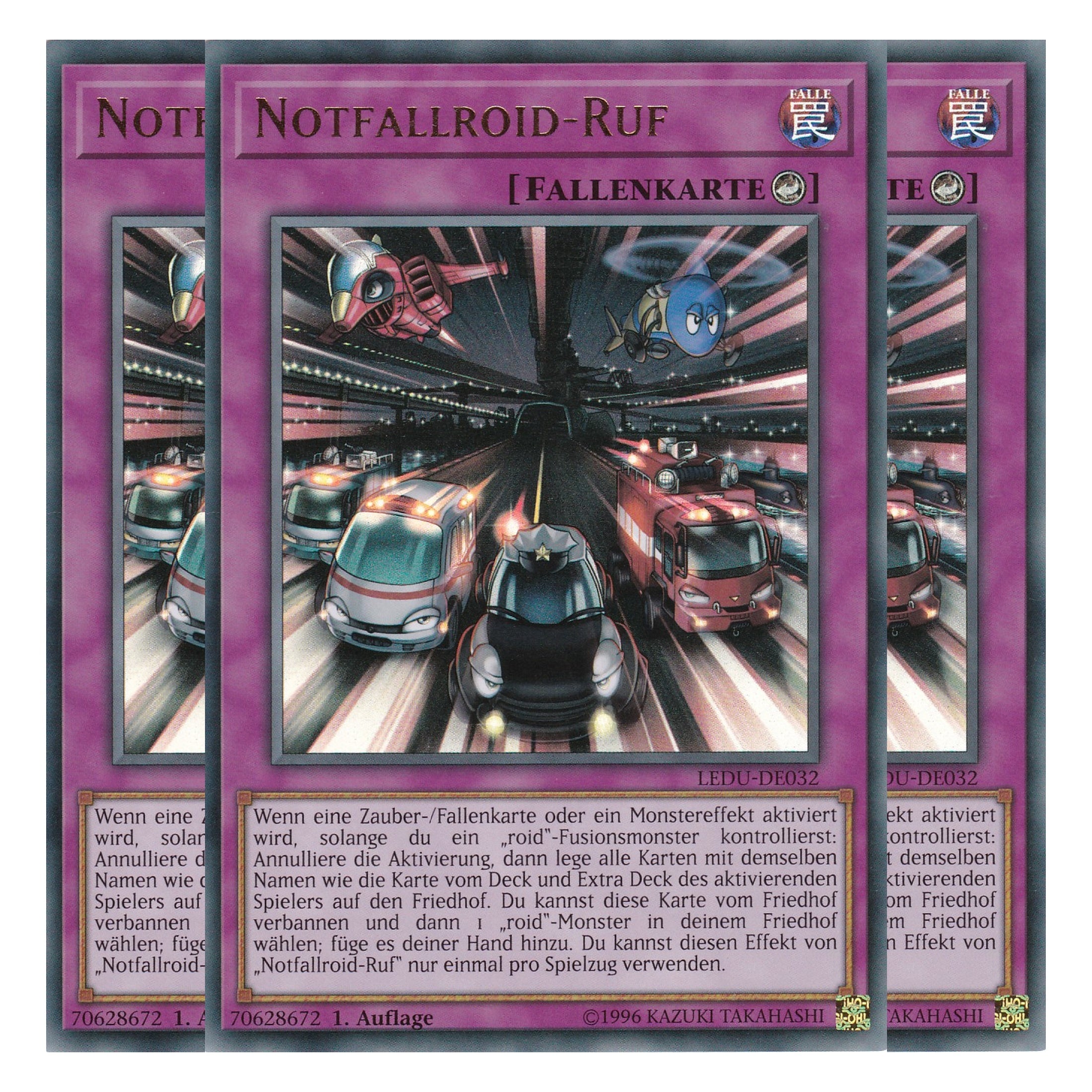 Notfallroid-Ruf - LEDU-DE032 - Ultra Rare - Deutsch - 1. Auflage - Legendary Duelists - Playset (3 Kopien)