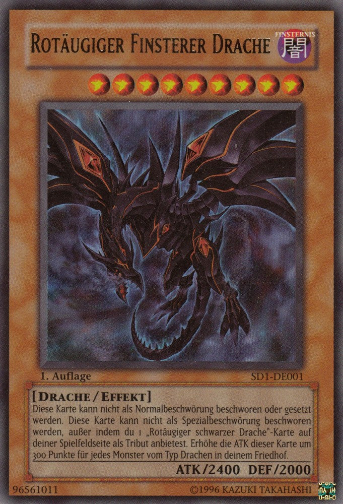 Rotäugiger Finsterer Drache - SD1-DE001 - Ultra Rare - Deutsch - 1. Auflage - Structure Deck: Dragon's Roar - Yugioh