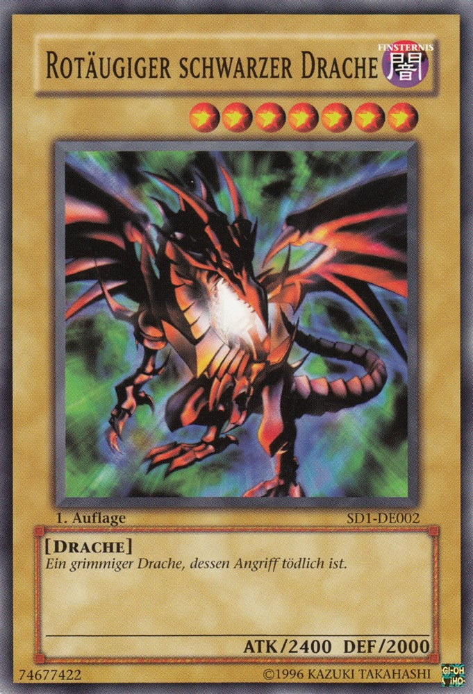 Rotäugiger Schwarzer Drache - SD1-DE002 - Common - Deutsch - 1. Auflage - Structure Deck: Dragon's Roar - Yugioh