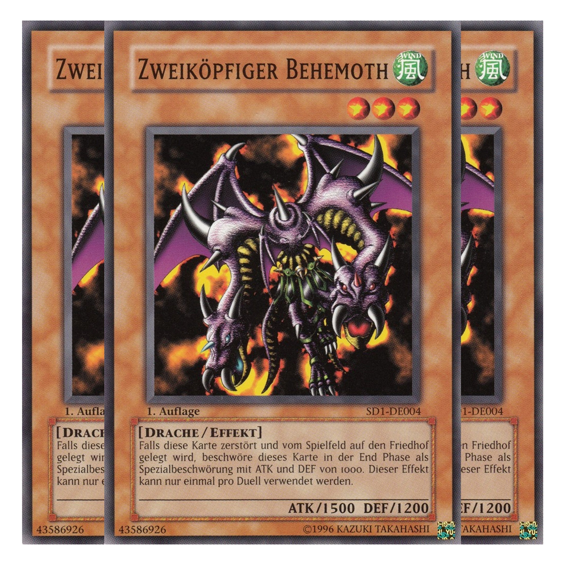 Zweiköpfiger Behemoth - SD1-DE004 - Common - Deutsch - 1. Auflage - Structure Deck: Dragon's Roar - Playset (3 Kopien)