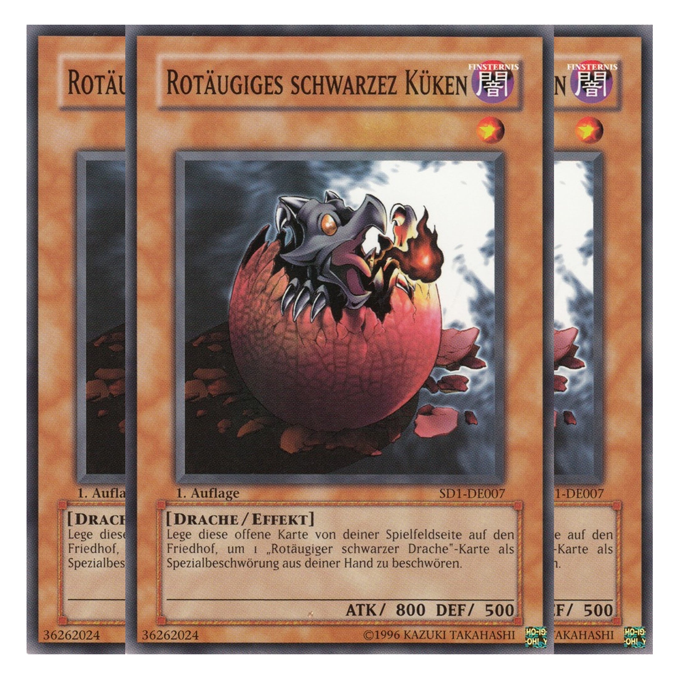 Rotäugiges Schwarzes Küken - SD1-DE007 - Common - Deutsch - 1. Auflage - Structure Deck: Dragon's Roar - Playset (3 Kopien)