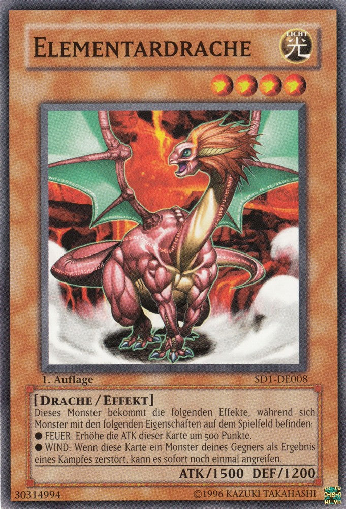 Elementardrache - SD1-DE008 - Common - Deutsch - 1. Auflage - Structure Deck: Dragon's Roar - Yugioh