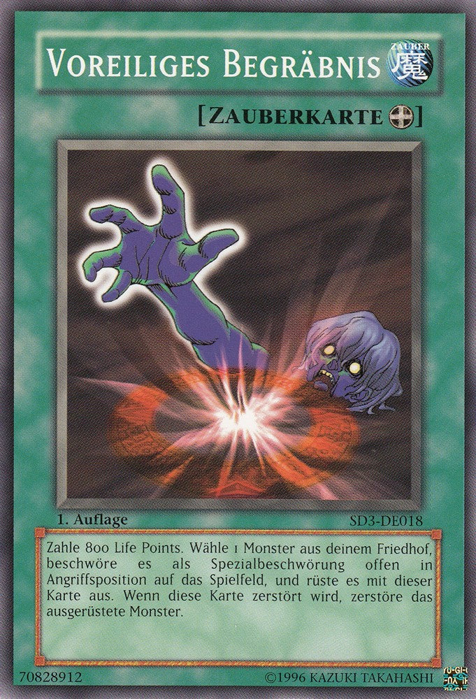 Voreiliges Begräbnis - SD3-DE018 - Common - Deutsch - 1. Auflage - Structure Deck: Blaze of Destruction - Yugioh