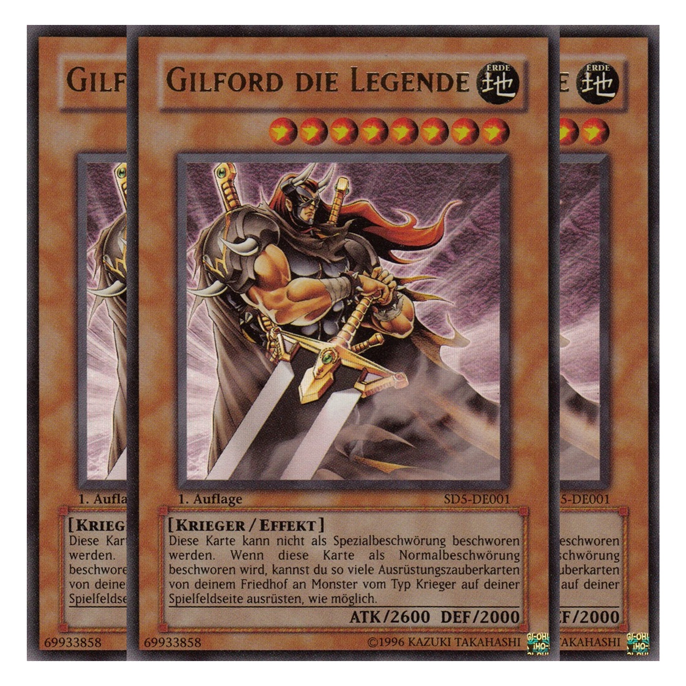 Gilford die Legende - SD5-DE001 - Ultra Rare - Deutsch - 1. Auflage - Structure Deck: Warrior's Triumph - Playset (3 Kopien)