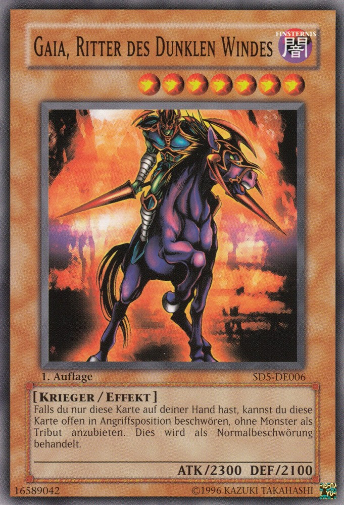Gaia, Ritter des Dunklen Windes - SD5-DE006 - Common - Deutsch - 1. Auflage - Structure Deck: Warrior's Triumph - Yugioh