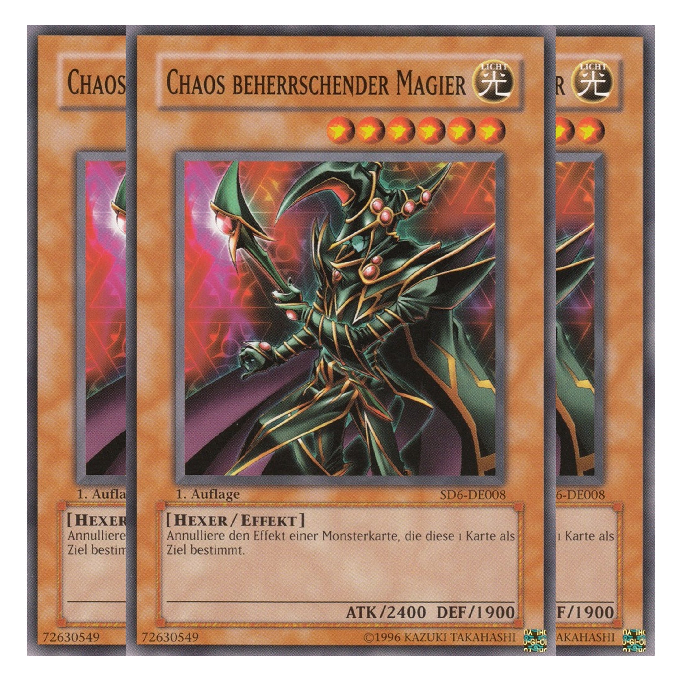 Chaos beherrschender Magier - SD6-DE008 - Common - Deutsch - 1. Auflage - Structure Deck: Spellcaster's Judgment - Playset (3 Kopien)