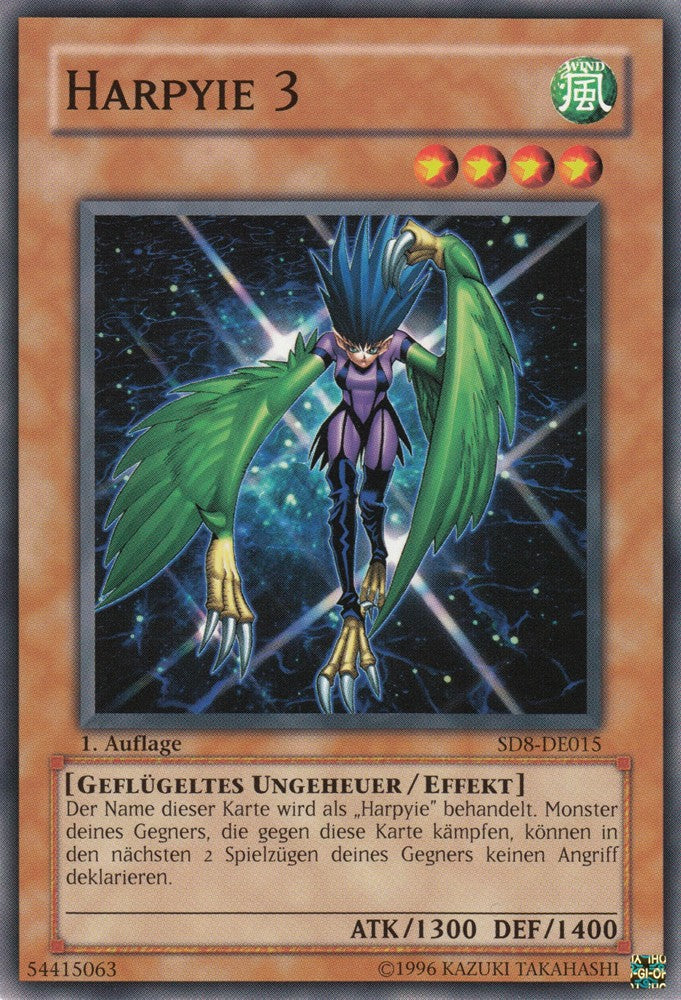 Harpyie 3 - SD8-DE015 - Common - Deutsch - 1. Auflage - Structure Deck: Lord of the Storm - Yugioh