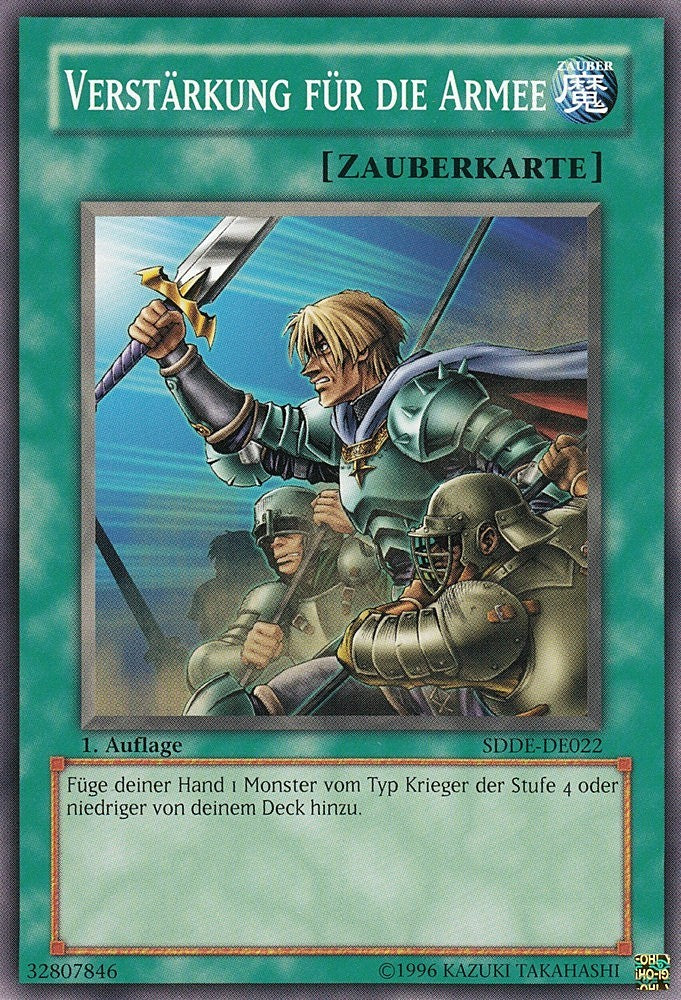 Verstärkung für die Armee - SDDE-DE022 - Common - Deutsch - 1. Auflage - Structure Deck: The Dark Emperor - Yugioh