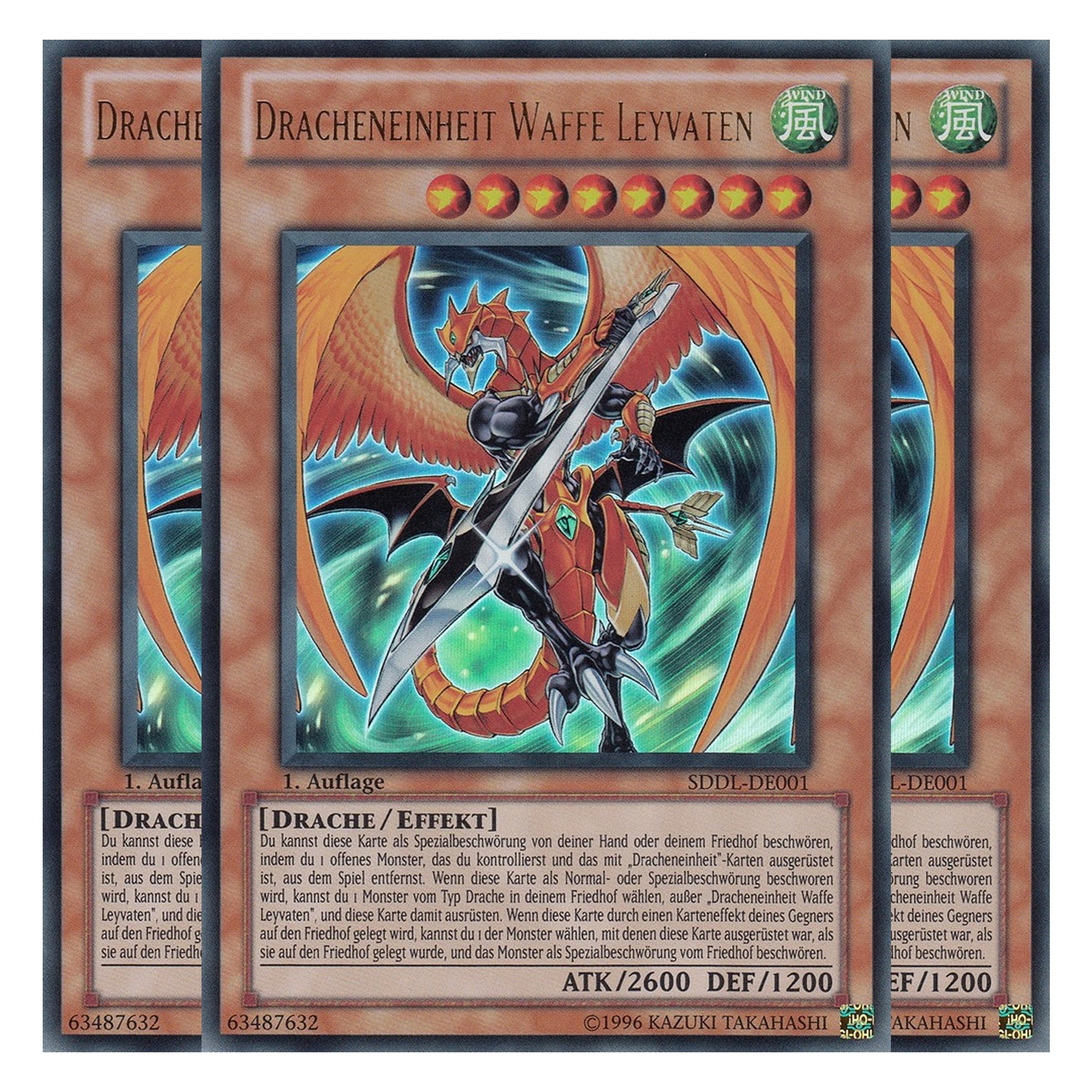 Dracheneinheit Waffe Leyvaten - SDDL-DE001 - Ultra Rare - Deutsch - 1. Auflage - Structure Deck: Dragunity Legion - Playset (3 Kopien)