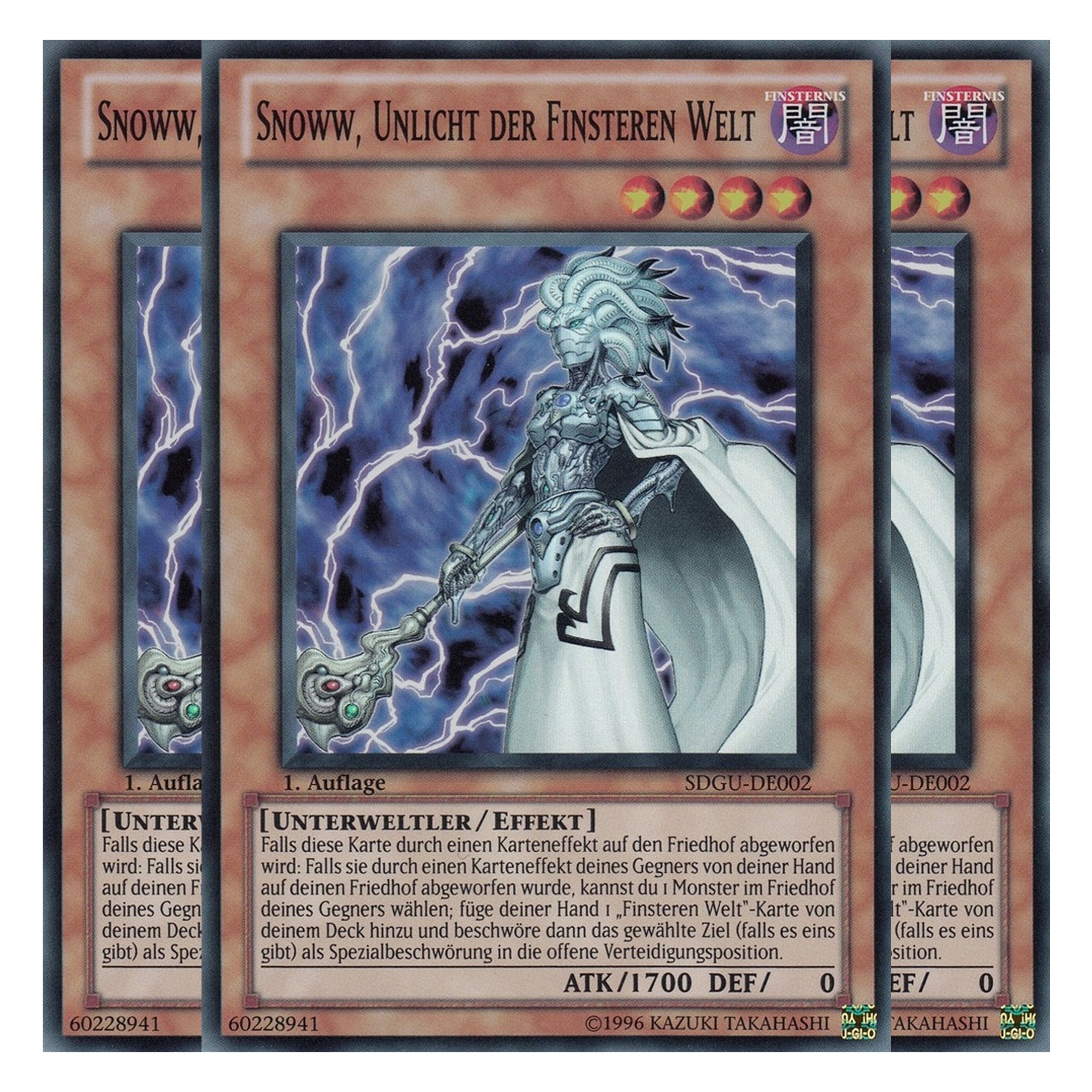 Snoww, Unlicht der Finsteren Welt - SDGU-DE002 - Super Rare - Deutsch - 1. Auflage - Structure Deck: Gates of the Underworld - Playset (3 Kopien)