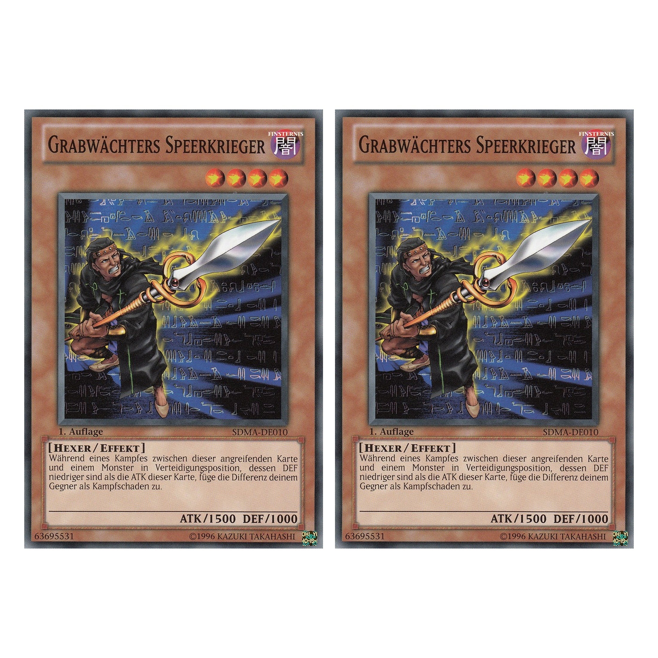 Grabwächters Speerkrieger - SDMA-DE010 - Common - Deutsch - 1. Auflage - Structure Deck: Marik - Duo Set (2 Stück) - Yugioh