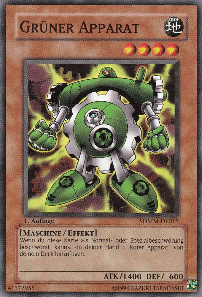 Grüner Apparat - SDMM-DE015 - Common - Deutsch - 1. Auflage - Structure Deck: Machina Mayhem - Yugioh