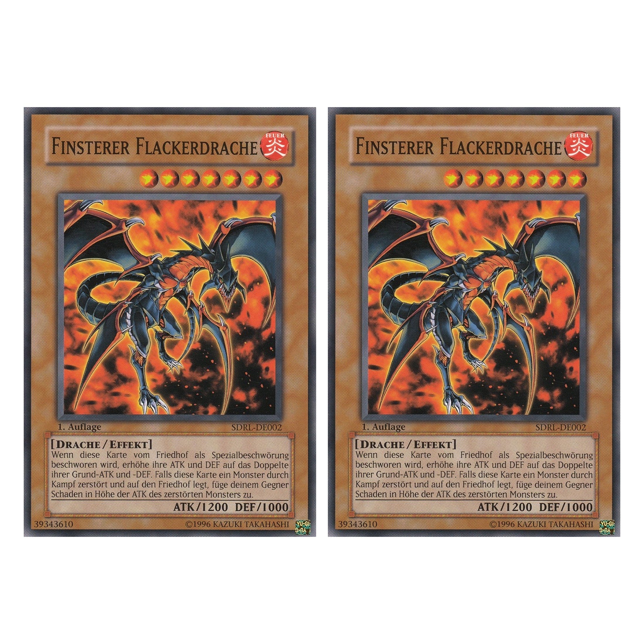 Finsterer Flackerdrache - SDRL-DE002 - Common - Deutsch - 1. Auflage - Structure Deck: Rise of the Dragon Lords - Duo Set (2 Stück) - Yugioh