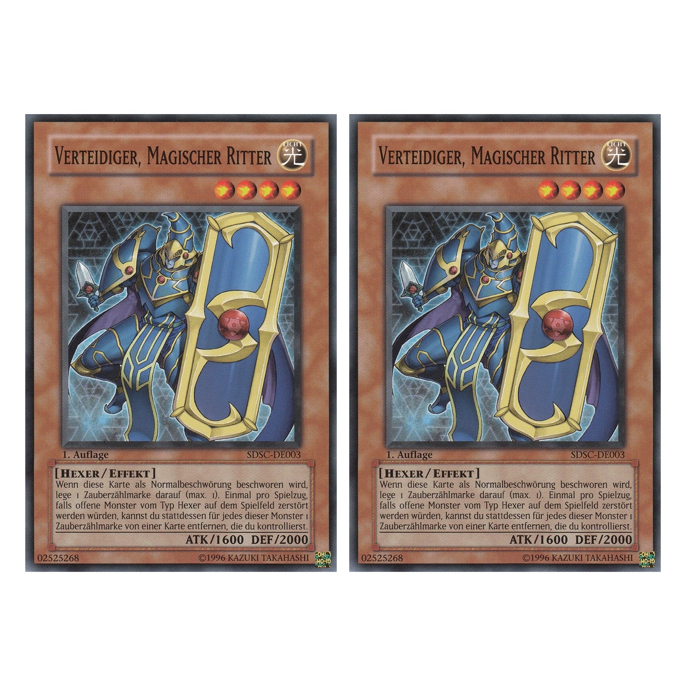 Verteidiger, Magischer Ritter - SDSC-DE003 - Common - Deutsch - 1. Auflage - Structure Deck: Spellcaster's Command - Duo Set (2 Stück) - Yugioh