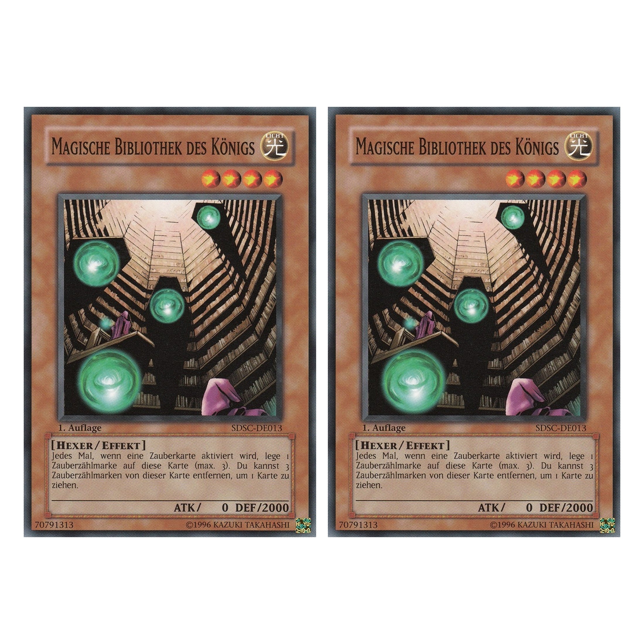 Magische Bibliothek des Königs - SDSC-DE013 - Common - Deutsch - 1. Auflage - Structure Deck: Spellcaster's Command - Duo Set (2 Stück) - Yugioh