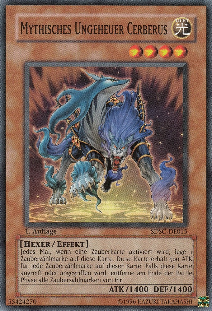 Mythisches Ungeheuer Cerberus - SDSC-DE015 - Common - Deutsch - 1. Auflage - Structure Deck: Spellcaster's Command - Yugioh