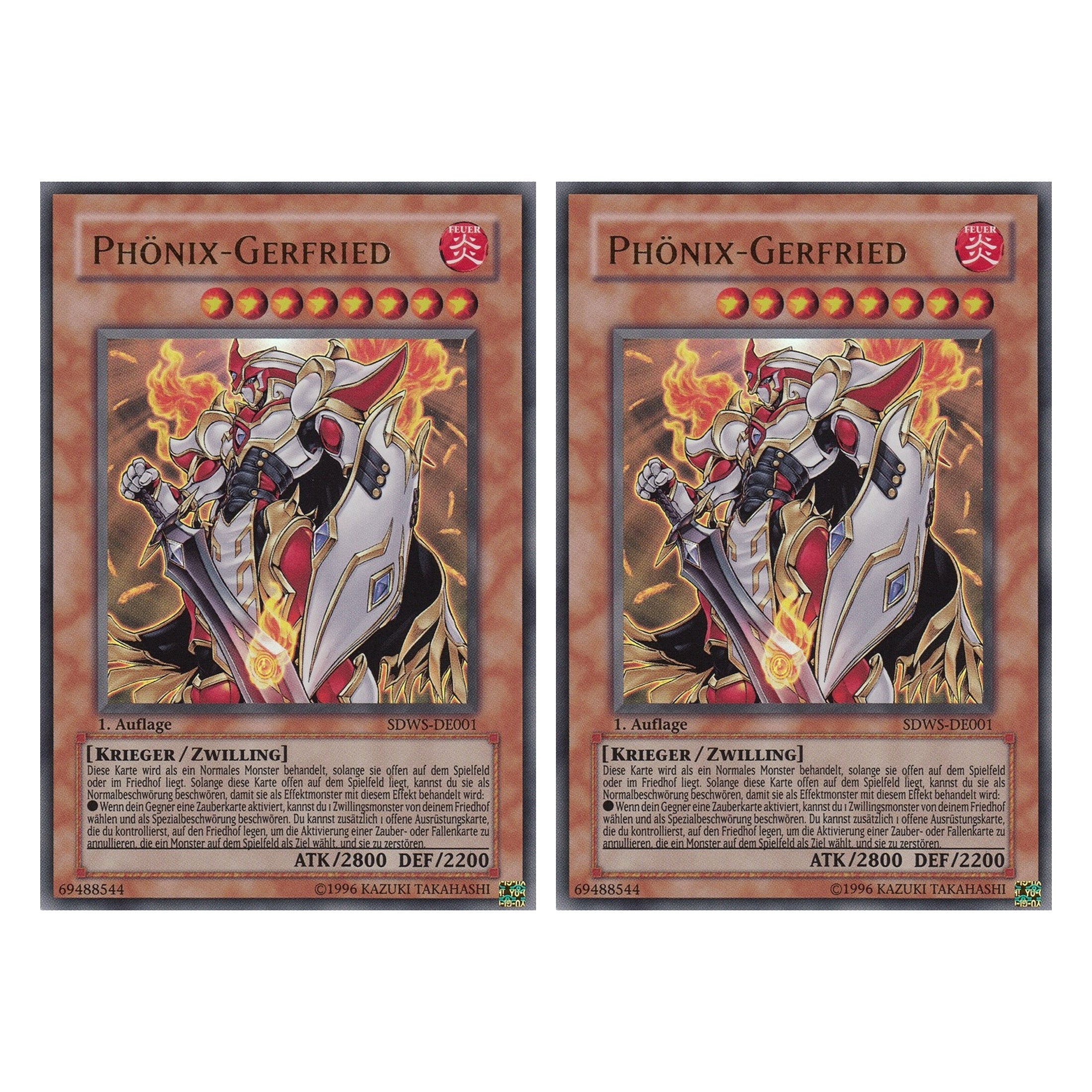 Phönix-Gerfried - SDWS-DE001 - Ultra Rare - Deutsch - 1. Auflage - Structure Deck: Warrior's Strike - Duo Set (2 Stück) - Yugioh