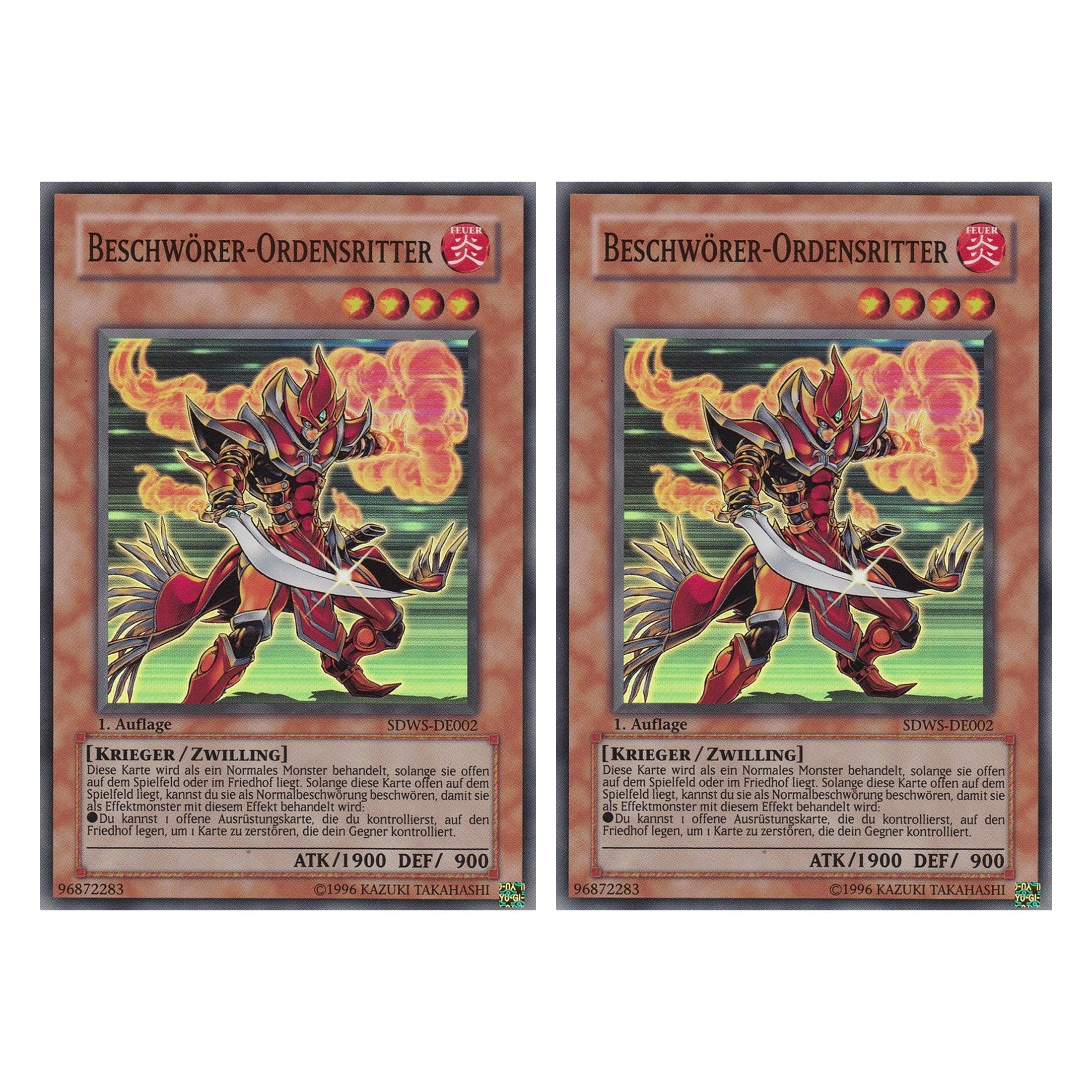 Beschwörer-Ordensritter - SDWS-DE002 - Super Rare - Deutsch - 1. Auflage - Structure Deck: Warrior's Strike - Duo Set (2 Stück) - Yugioh