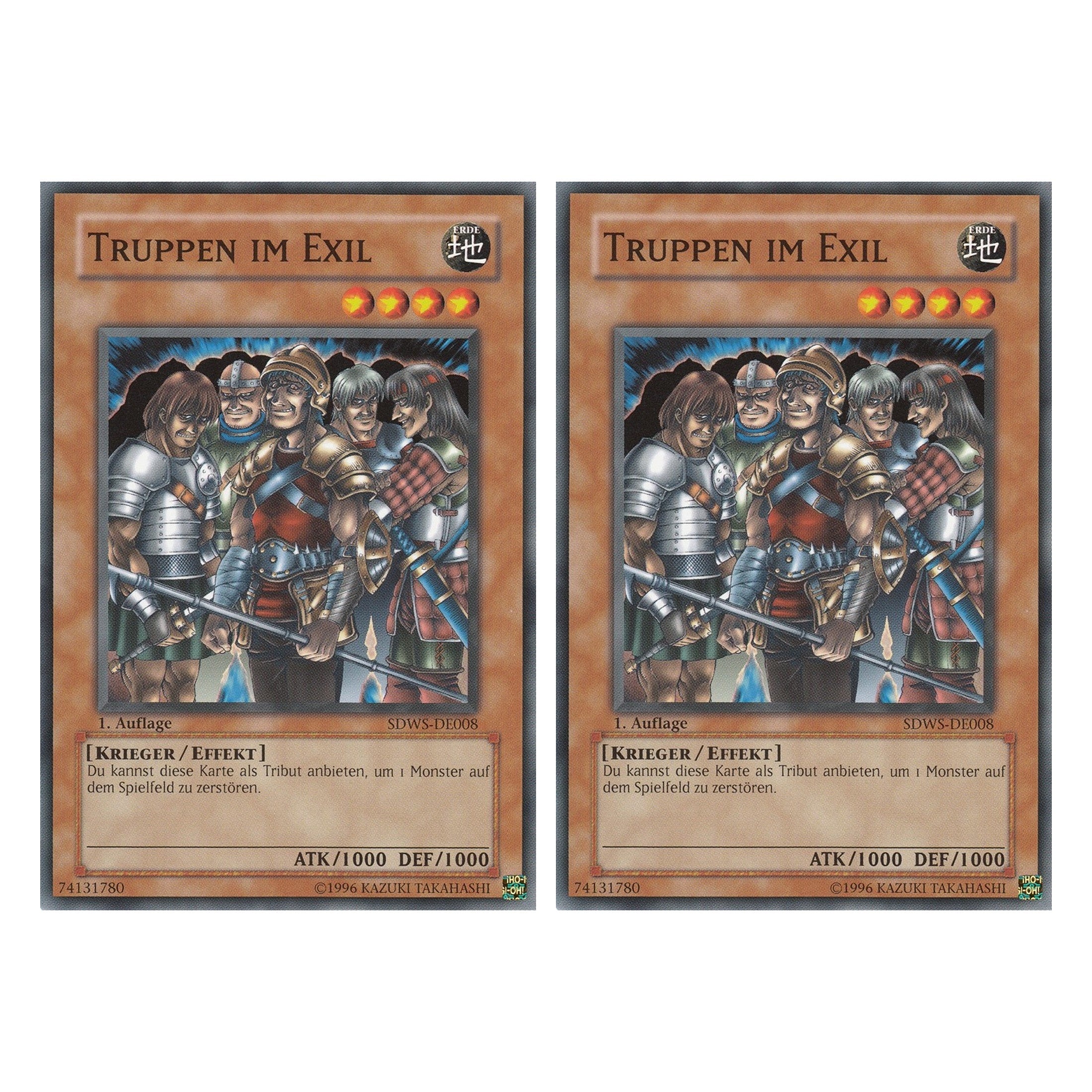 Truppen im Exil - SDWS-DE008 - Common - Deutsch - 1. Auflage - Structure Deck: Warrior's Strike - Duo Set (2 Stück) - Yugioh
