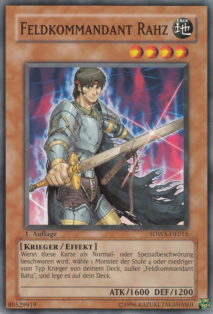 Feldkommandant Rahz - SDWS-DE015 - Common - Deutsch - 1. Auflage - Structure Deck: Warrior's Strike - Yugioh