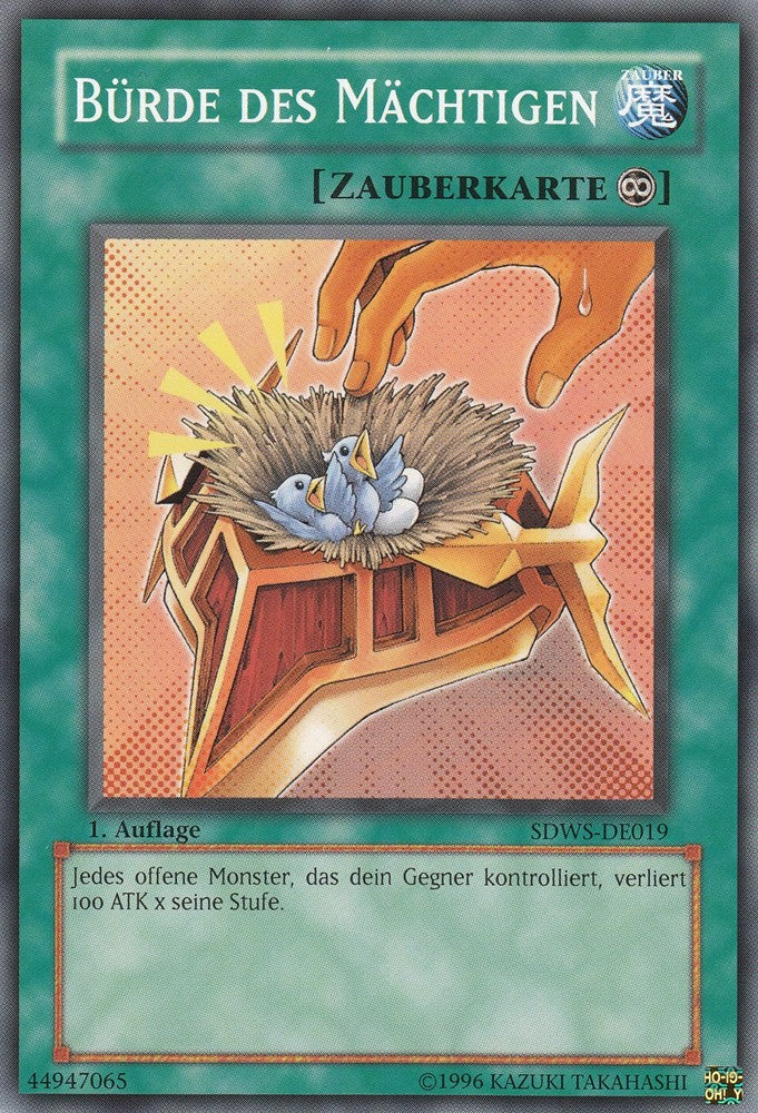 Bürde des Mächtigen - SDWS-DE019 - Common - Deutsch - 1. Auflage - Structure Deck: Warrior's Strike - Yugioh