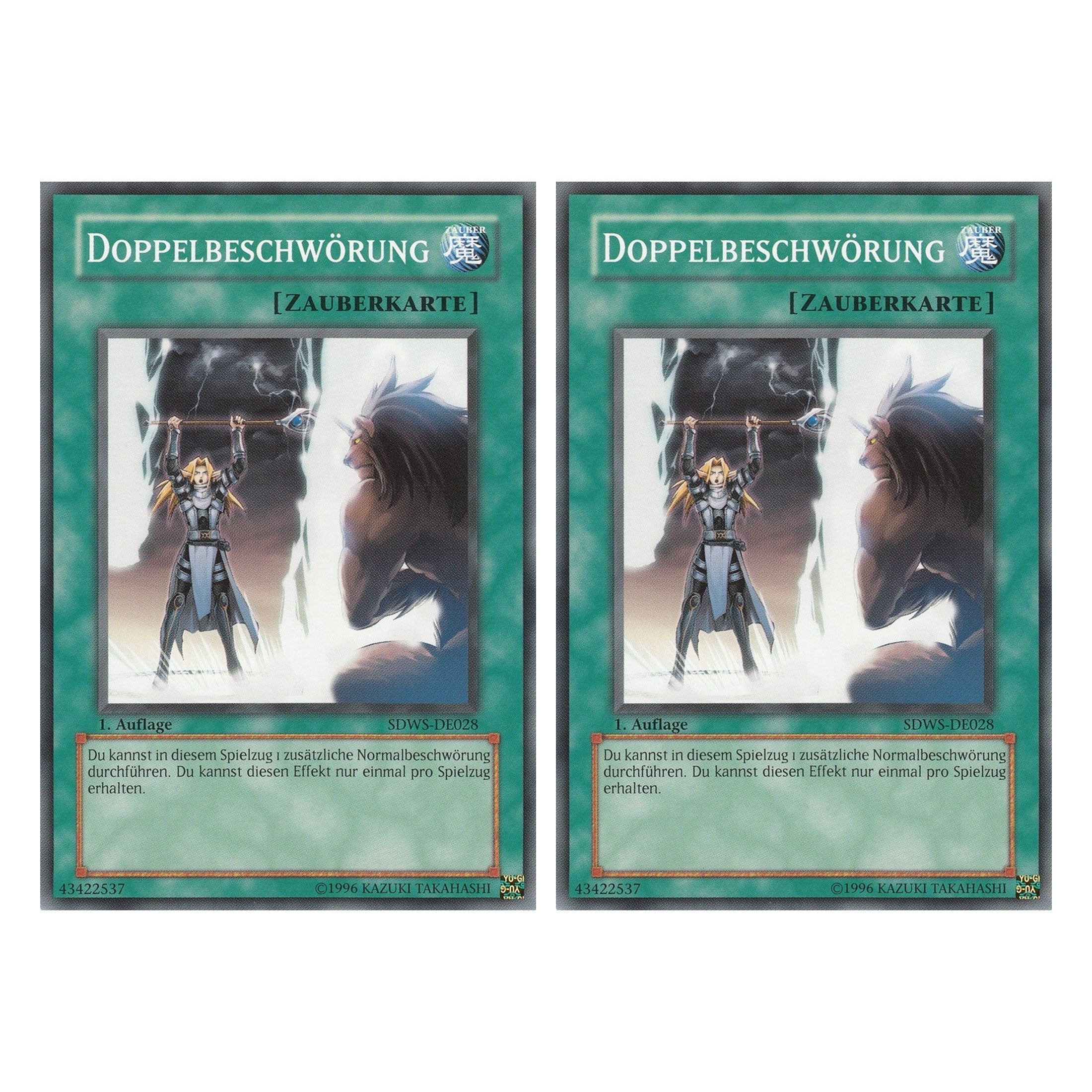 Doppelbeschwörung - SDWS-DE028 - Common - Deutsch - 1. Auflage - Structure Deck: Warrior's Strike - Duo Set (2 Stück) - Yugioh