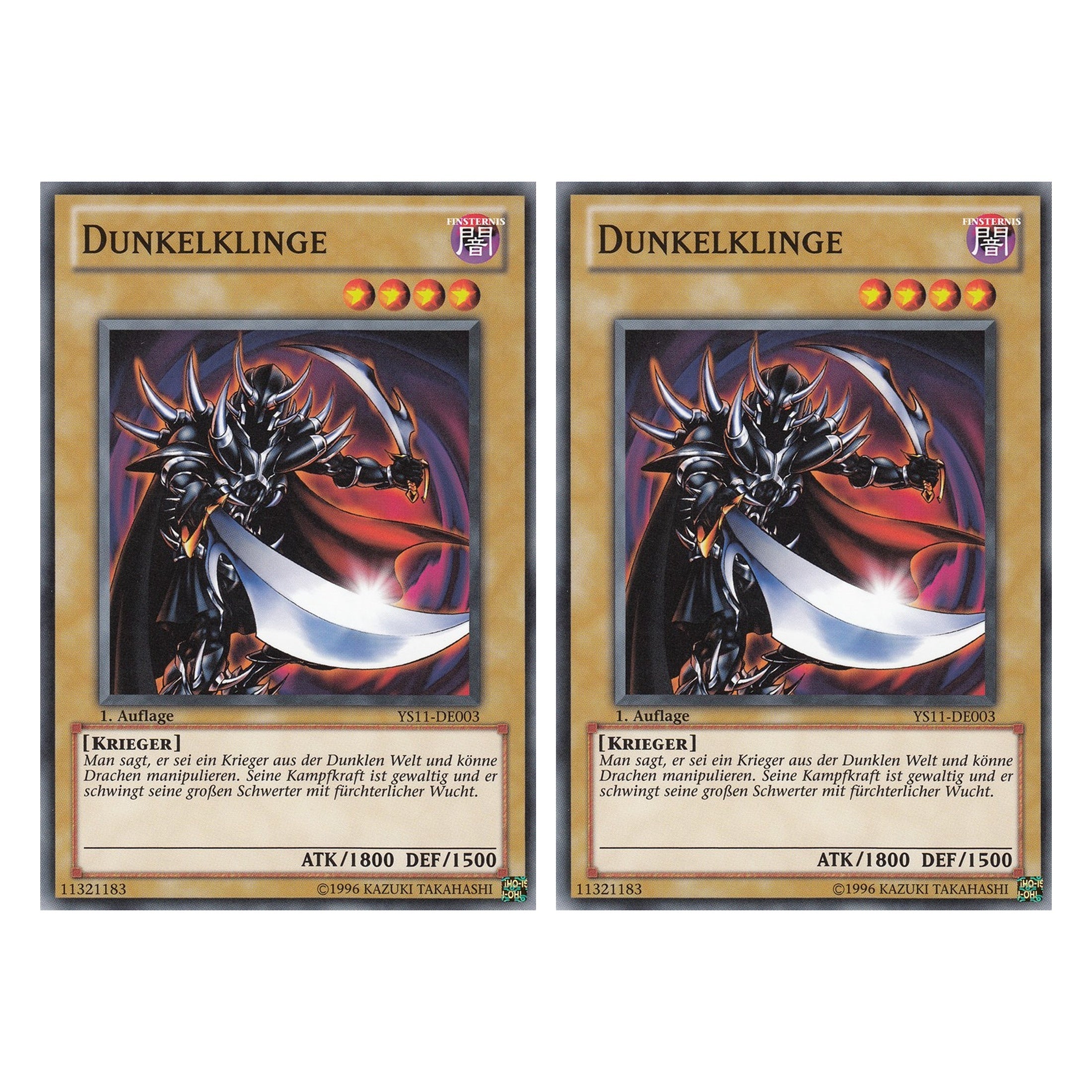 Dunkelklinge - YS11-DE003 - Common - Deutsch - 1. Auflage - Starter Deck: Dawn of the Xyz - Duo Set (2 Stück) - Yugioh