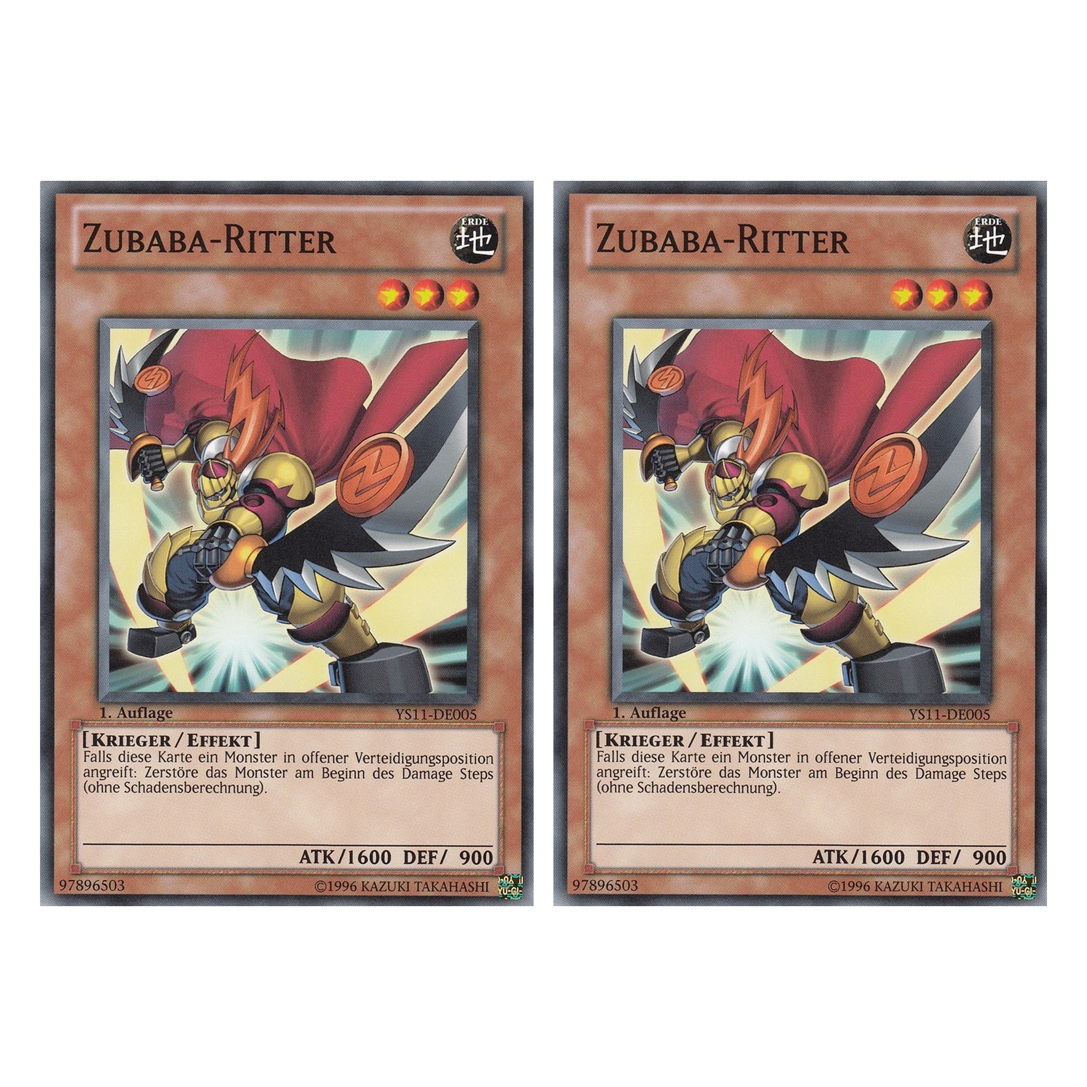 Zubaba-Ritter - YS11-DE005 - Common - Deutsch - 1. Auflage - Starter Deck: Dawn of the Xyz - Duo Set (2 Stück) - Yugioh