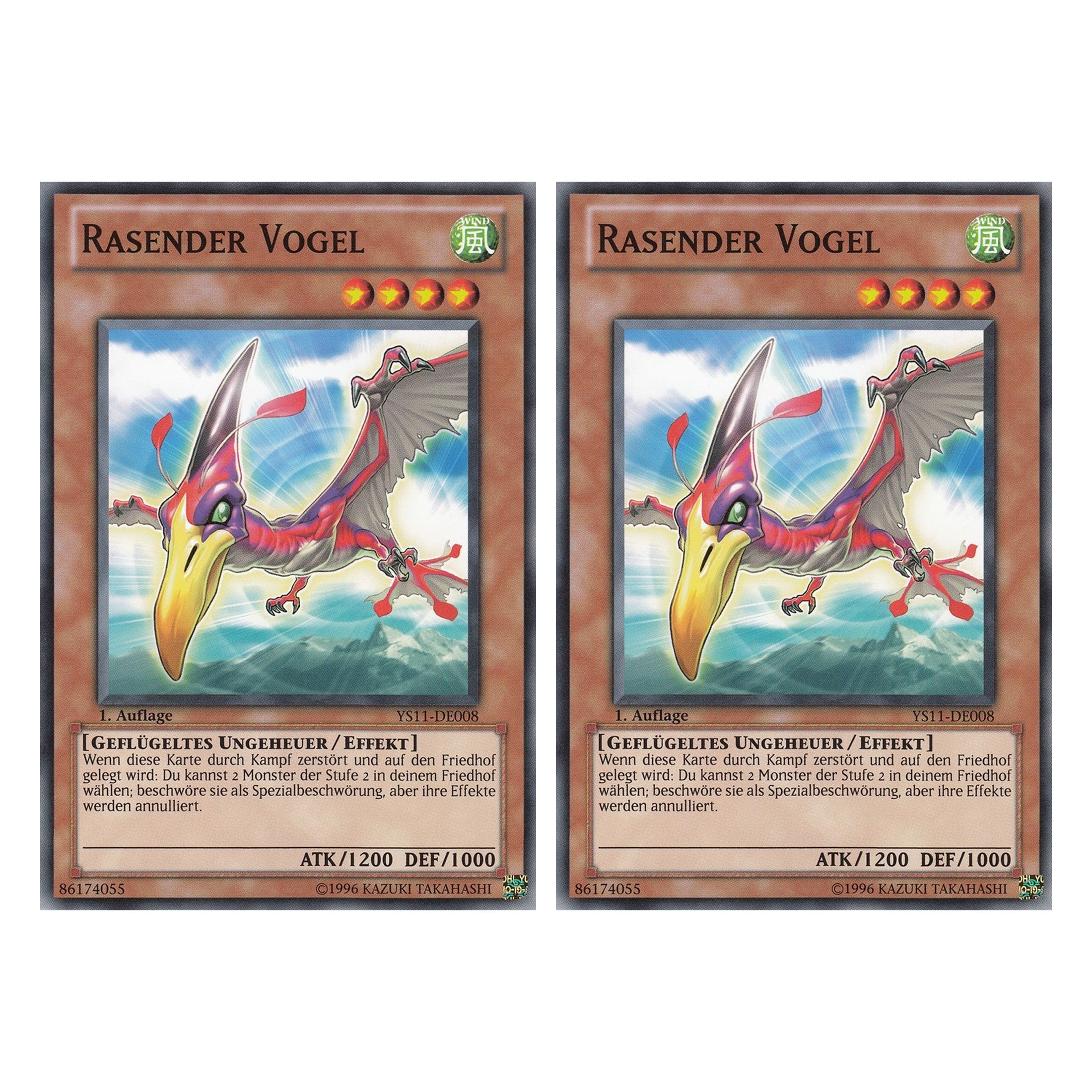 Rasender Vogel - YS11-DE008 - Common - Deutsch - 1. Auflage - Starter Deck: Dawn of the Xyz - Duo Set (2 Stück) - Yugioh