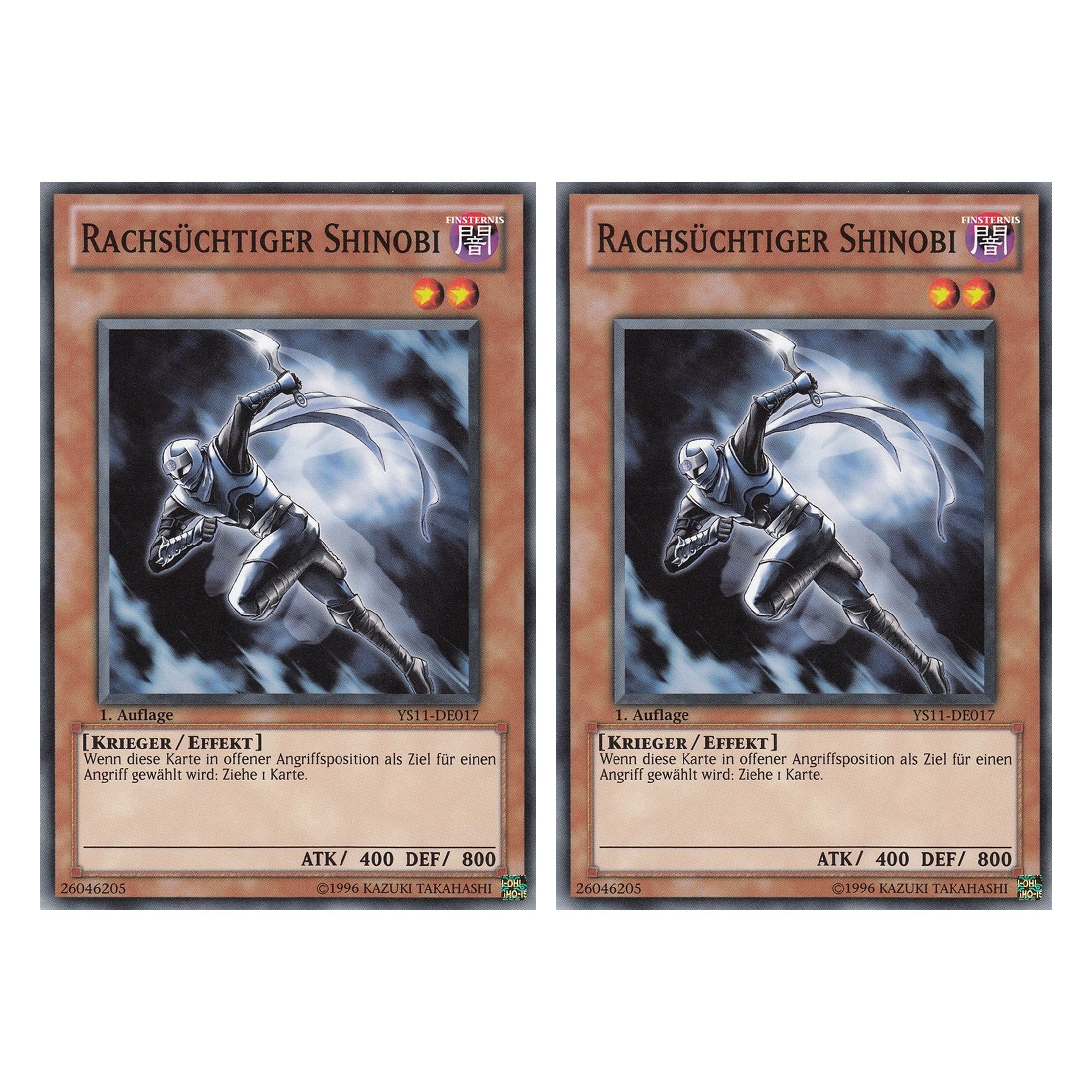 Rachsüchtiger Shinobi - YS11-DE017 - Common - Deutsch - 1. Auflage - Starter Deck: Dawn of the Xyz - Duo Set (2 Stück) - Yugioh