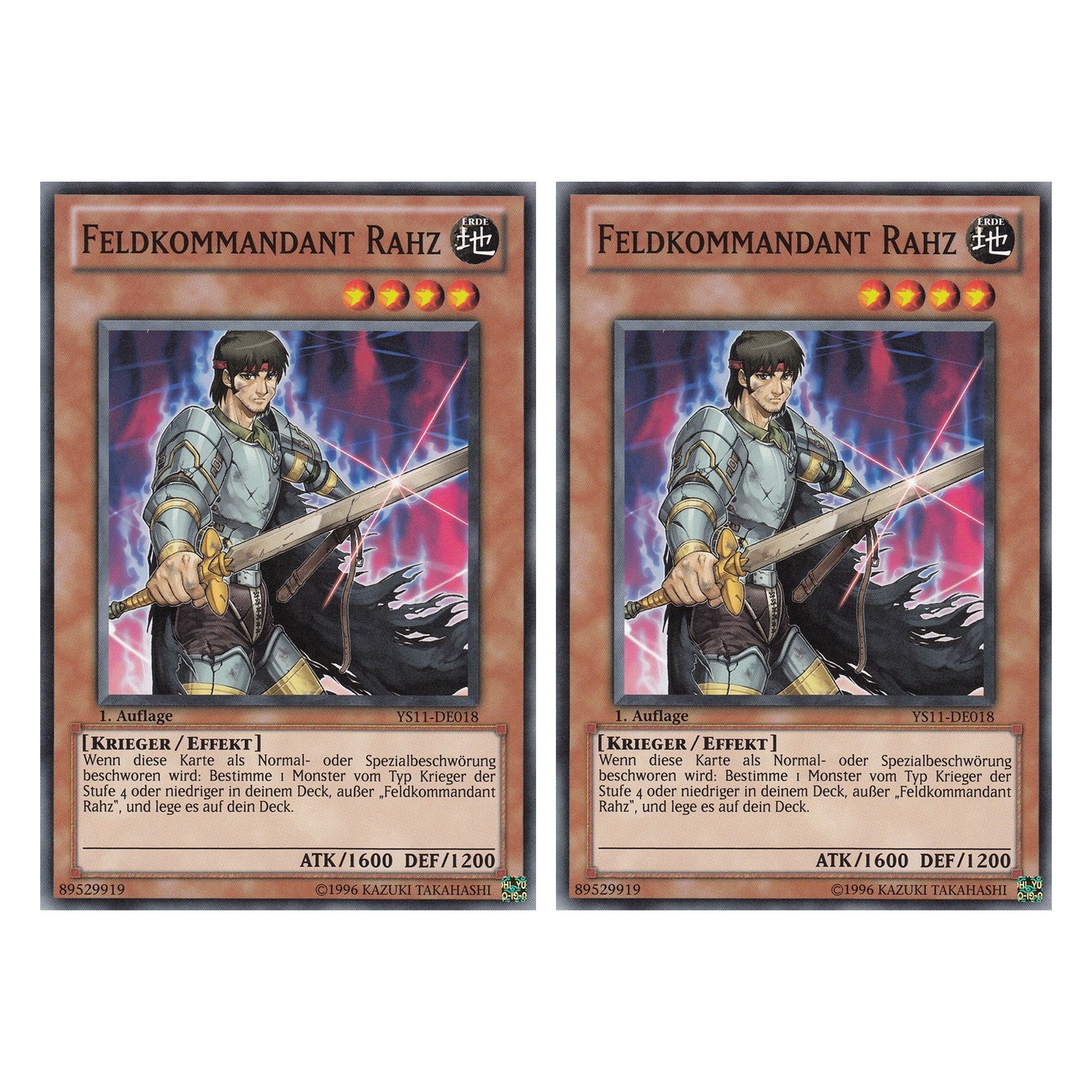 Feldkommandant Rahz - YS11-DE018 - Common - Deutsch - 1. Auflage - Starter Deck: Dawn of the Xyz - Duo Set (2 Stück) - Yugioh