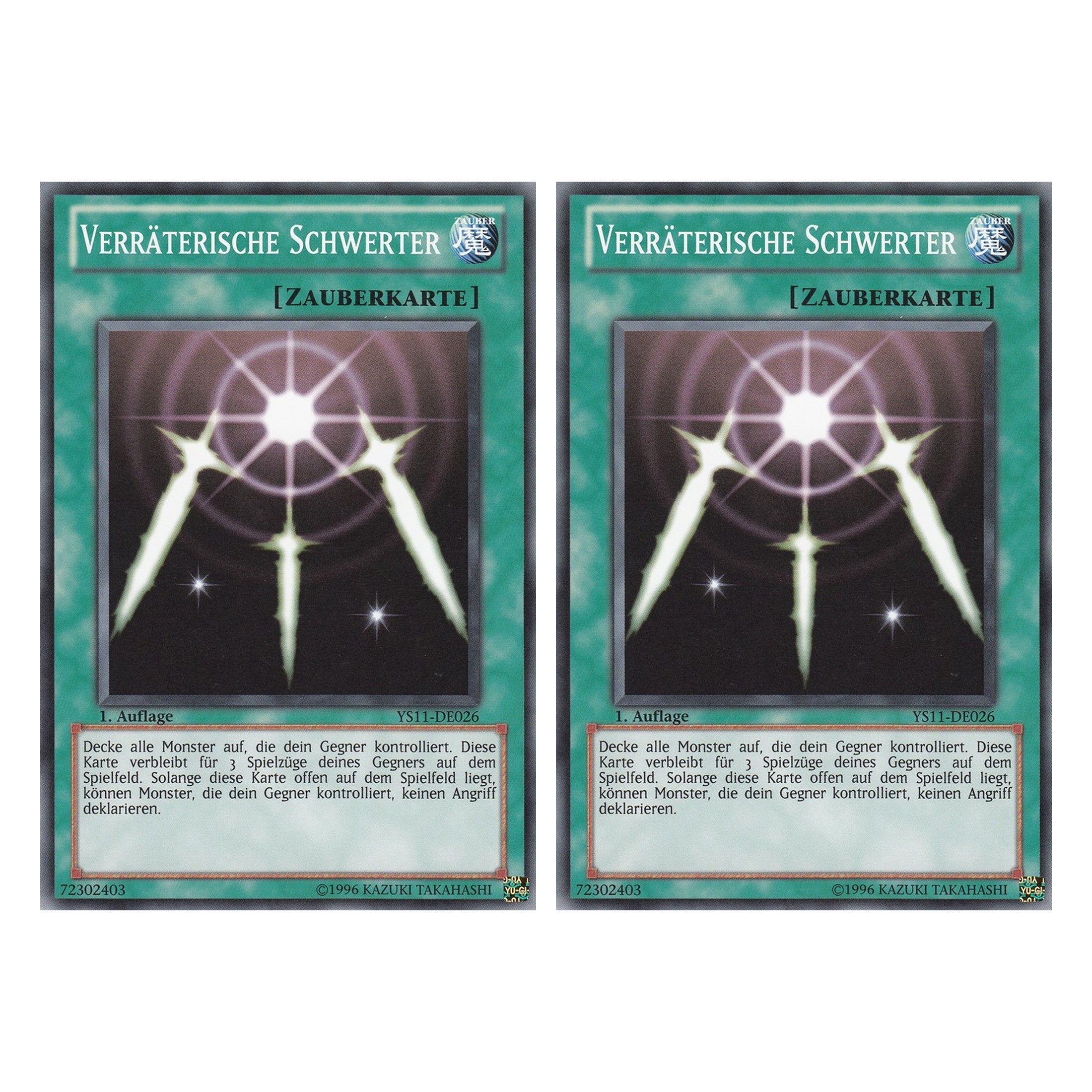 Verräterische Schwerter - YS11-DE026 - Common - Deutsch - 1. Auflage - Starter Deck: Dawn of the Xyz - Duo Set (2 Stück) - Yugioh
