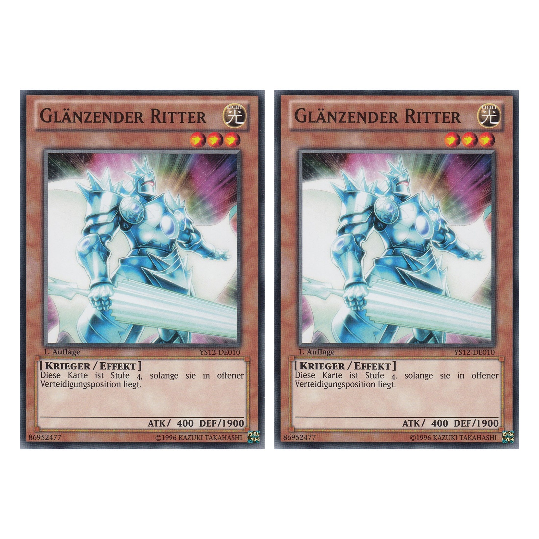 Glänzender Ritter - YS12-DE010 - Common - Deutsch - 1. Auflage - Starter Deck: Xyz Symphony - Duo Set (2 Stück) - Yugioh