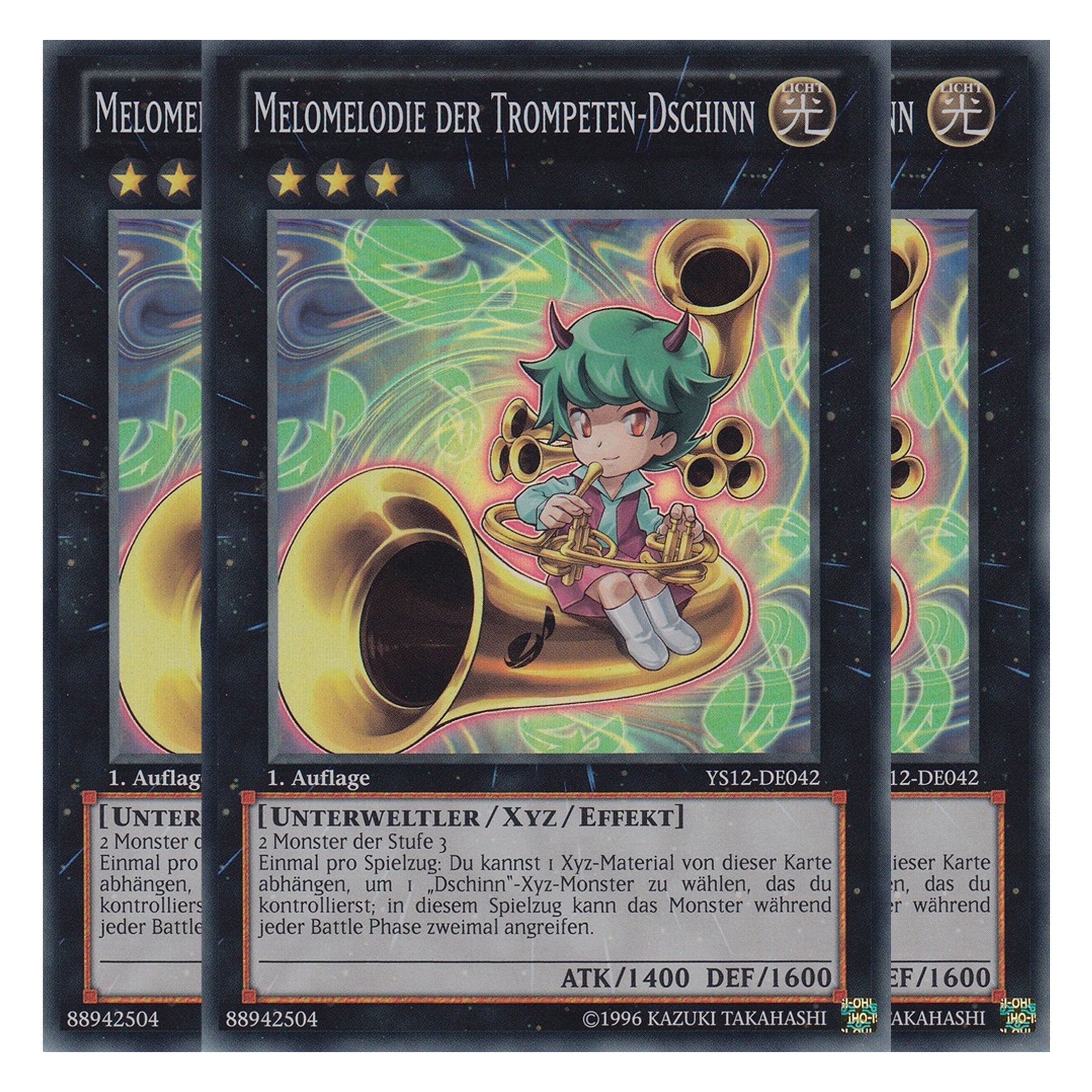 Melomelodie der Trompeten-Dschinn - YS12-DE042 - Super Rare - Deutsch - 1. Auflage - Starter Deck: Xyz Symphony - Playset (3 Kopien)