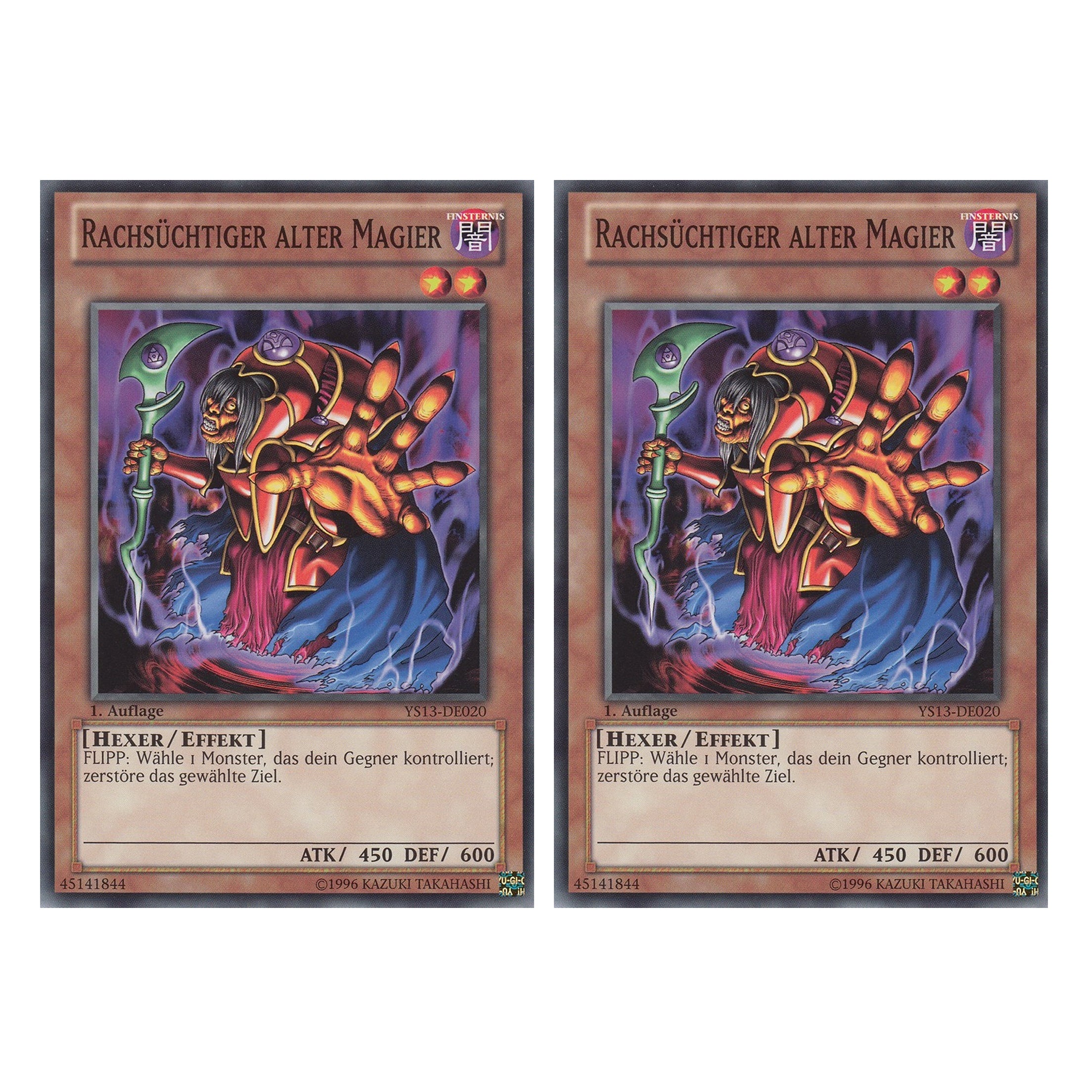 Rachsüchtiger alter Magier - YS13-DE020 - Common - Deutsch - 1. Auflage - Super Starter: V for Victory - Duo Set (2 Stück) - Yugioh