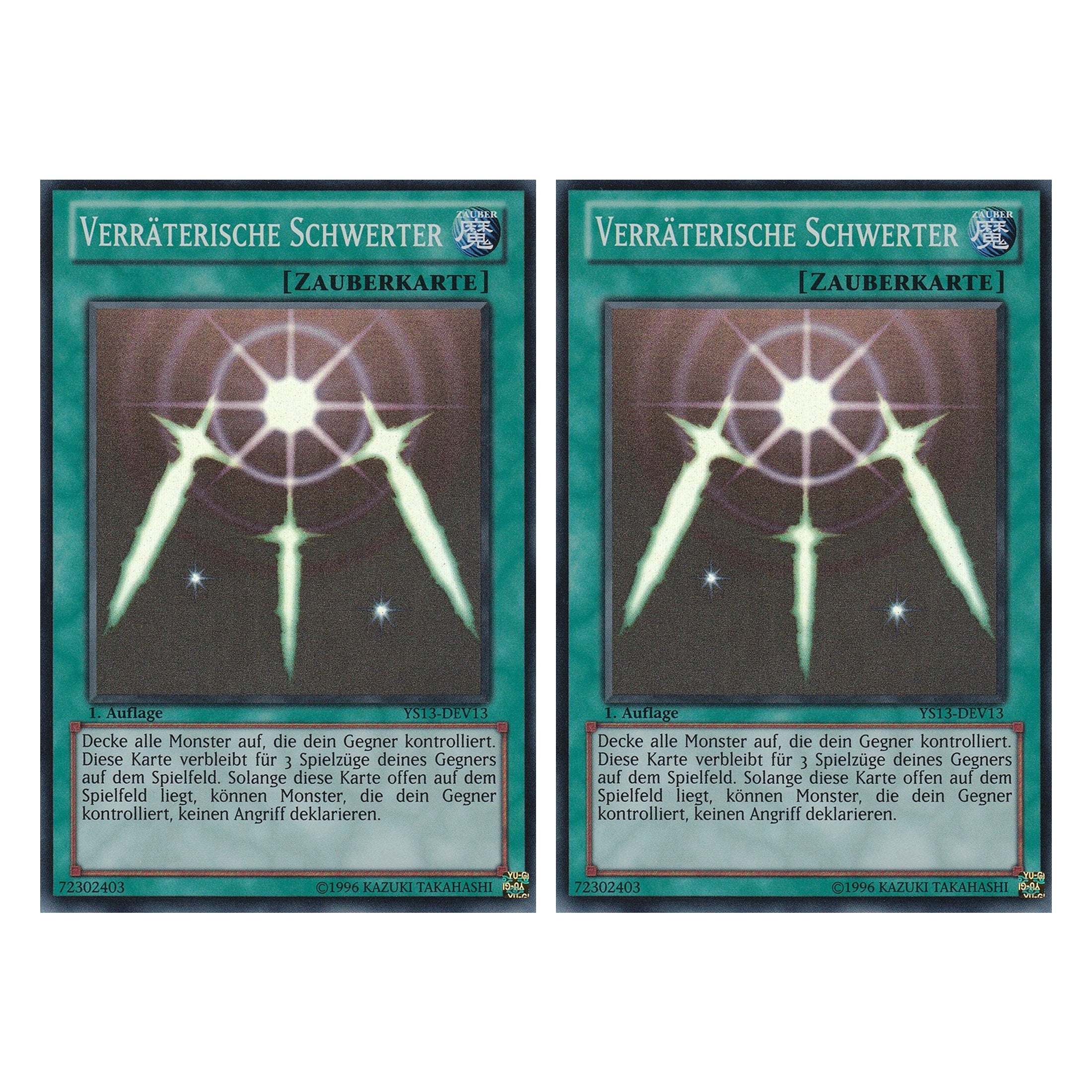Verräterische Schwerter - YS13-DEV13 - Super Rare - Deutsch - 1. Auflage - Super Starter: V for Victory - Duo Set (2 Stück) - Yugioh